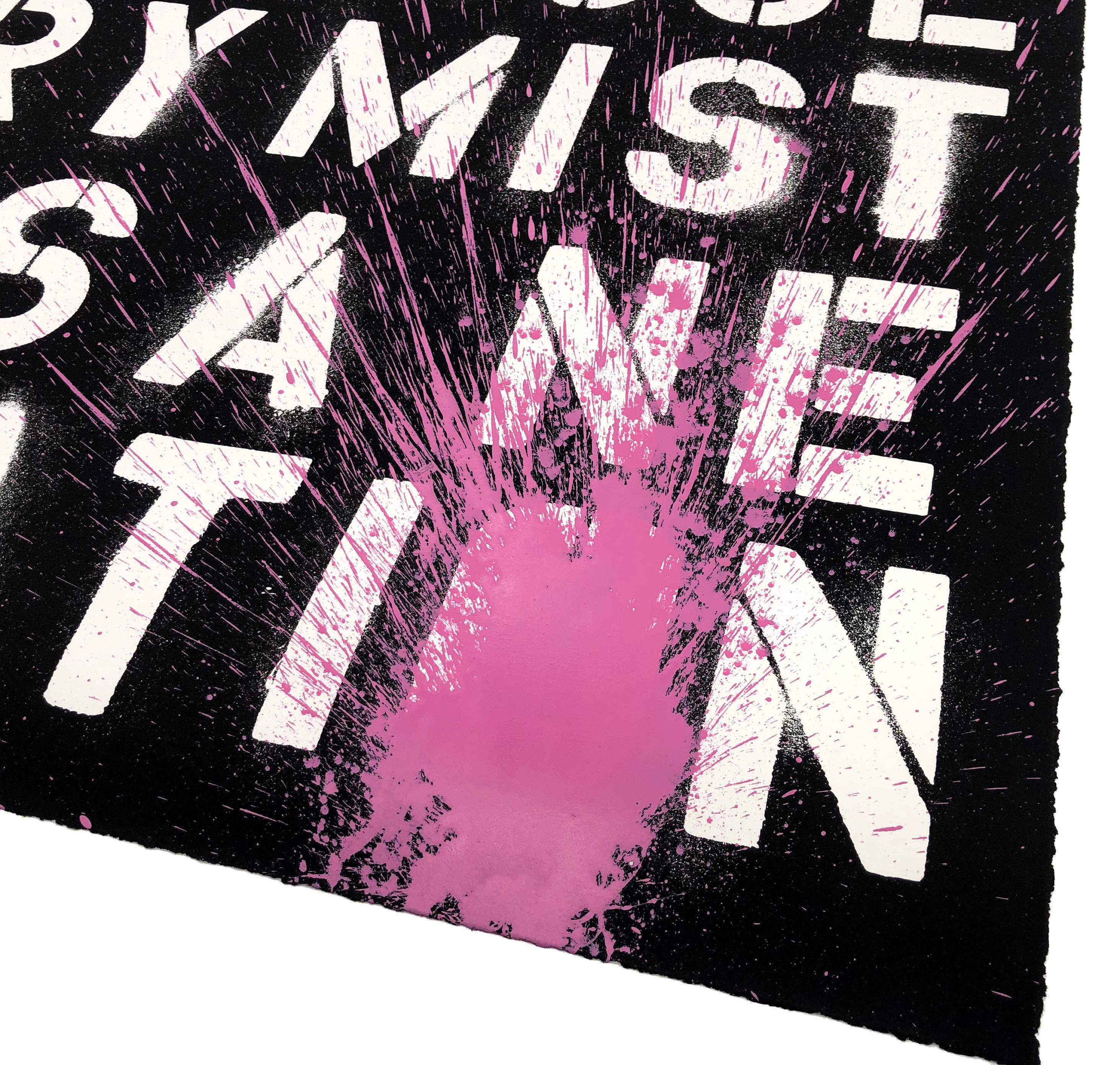 Keep Creating - Pink (gerahmter, handgefertigter Siebdruck) (Streetart), Print, von Mr. Brainwash