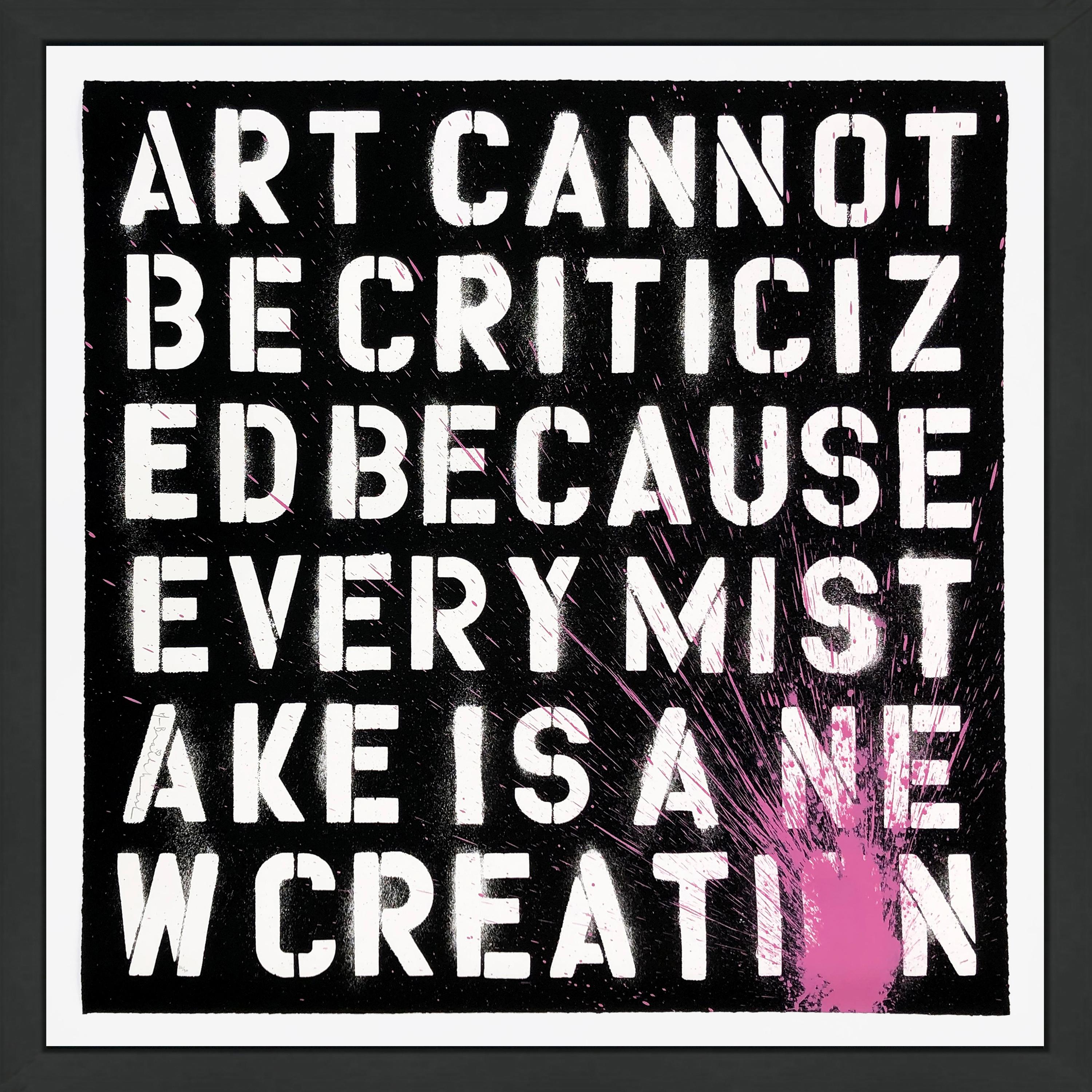 Mr. Brainwash Abstract Print – Keep Creating - Pink (gerahmter, handgefertigter Siebdruck)
