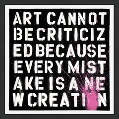 Keep Creating - Pink (framed hand finished screen print)