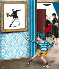 Life Imitates Art, Mr. Brainwash (Banksy Thrower) Rare, Sold Out Limited Edition