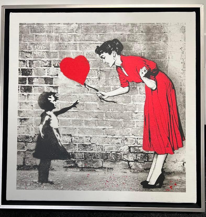 Love Catcher - Red (Canvas), 2023   Rare limited edition of only 3 on Canvas! - Print by Mr. Brainwash