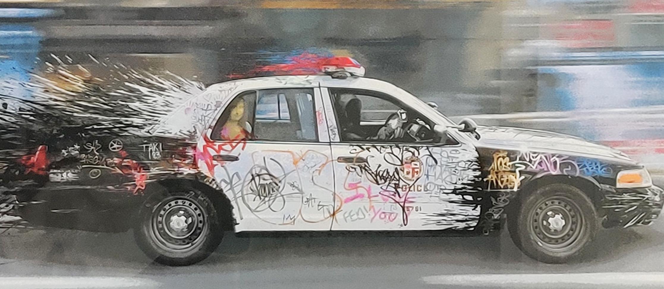 Metro Polisa, Mr. Brainwash, encadré, sérigraphie Street Art en vente 2