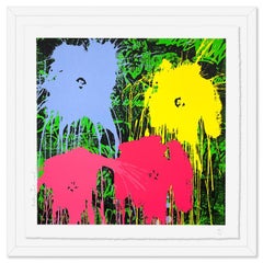Mr. Brainwash, "Flowarh$" Prova di Studio A con cornice e serigrafia in edizione limitata