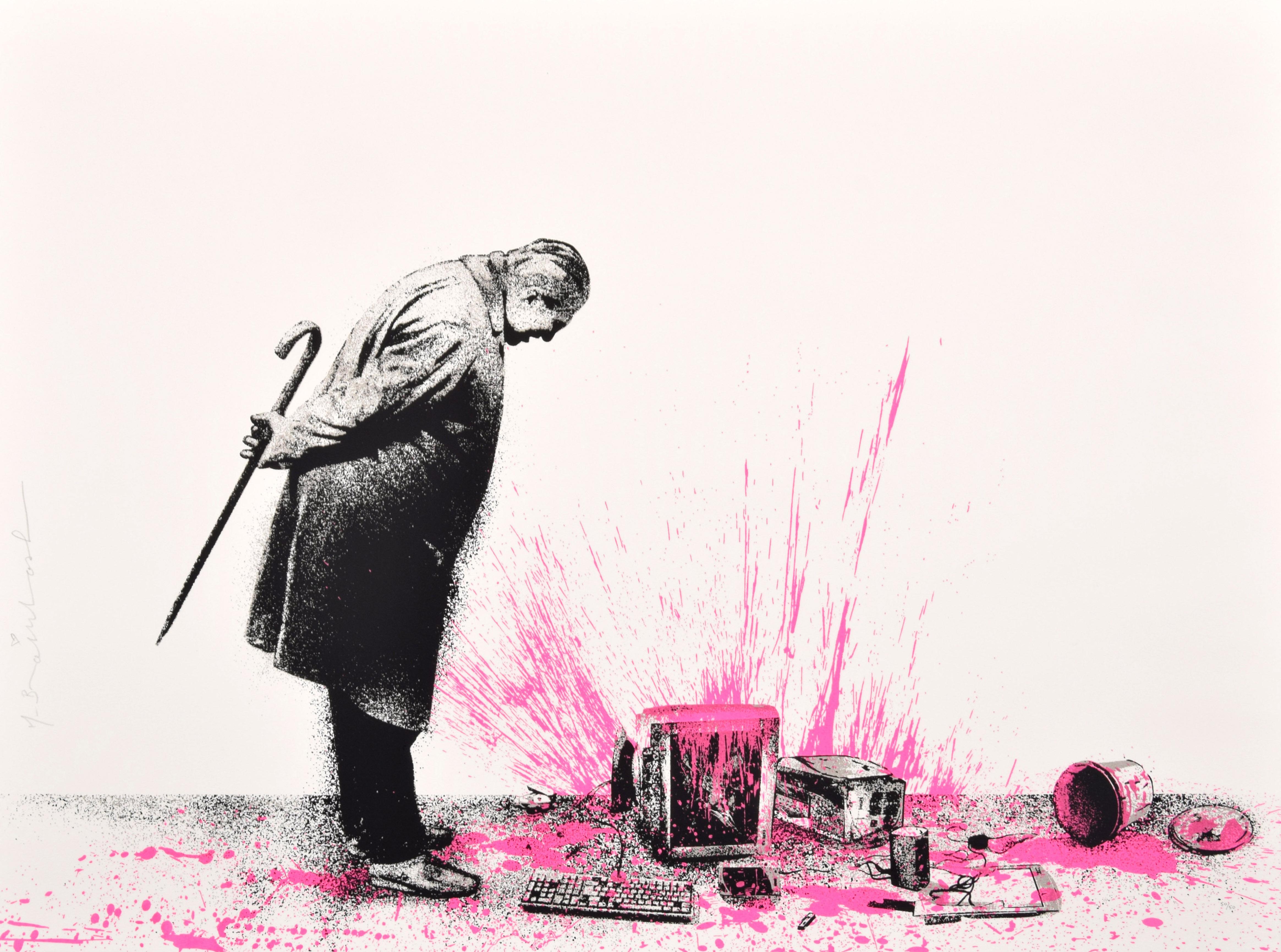 Mr. Brainwash GLITCH - PINK Screenprint, Signed Edition en vente 1