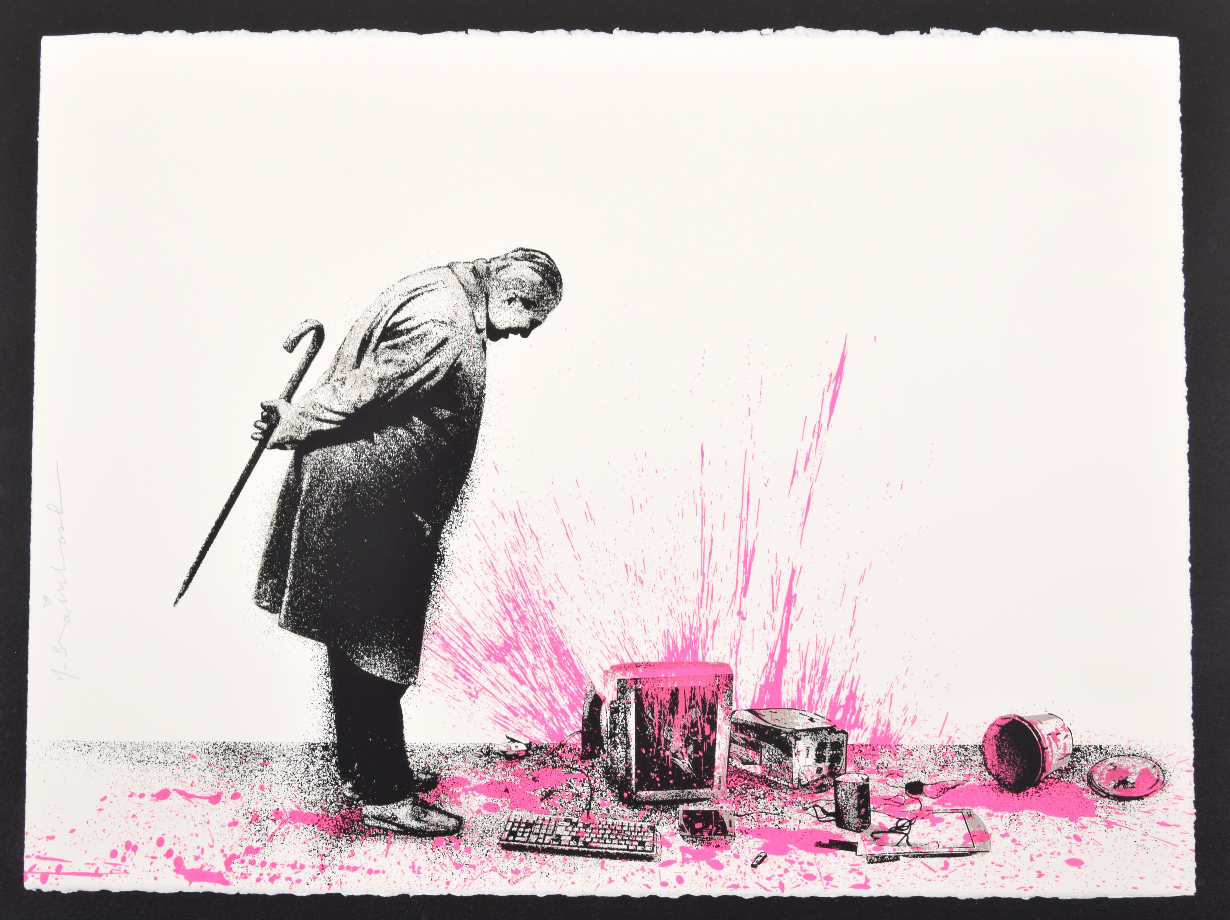 Mr. Brainwash GLITCH - PINK Screenprint, Signed Edition en vente 2