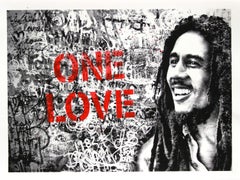 Mr. Brainwash, Happy Birthday Bob Marley - One Love (Red) Hand signed and number
