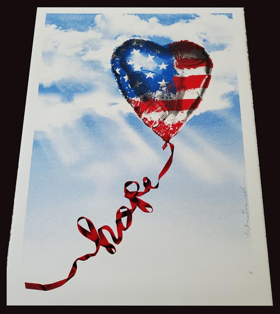 MR. BRAINWASH INDEPENDENCE DAY 'HOPE' AMERICAN FLAG - SIGNED NUMBERED - Print by Mr. Brainwash