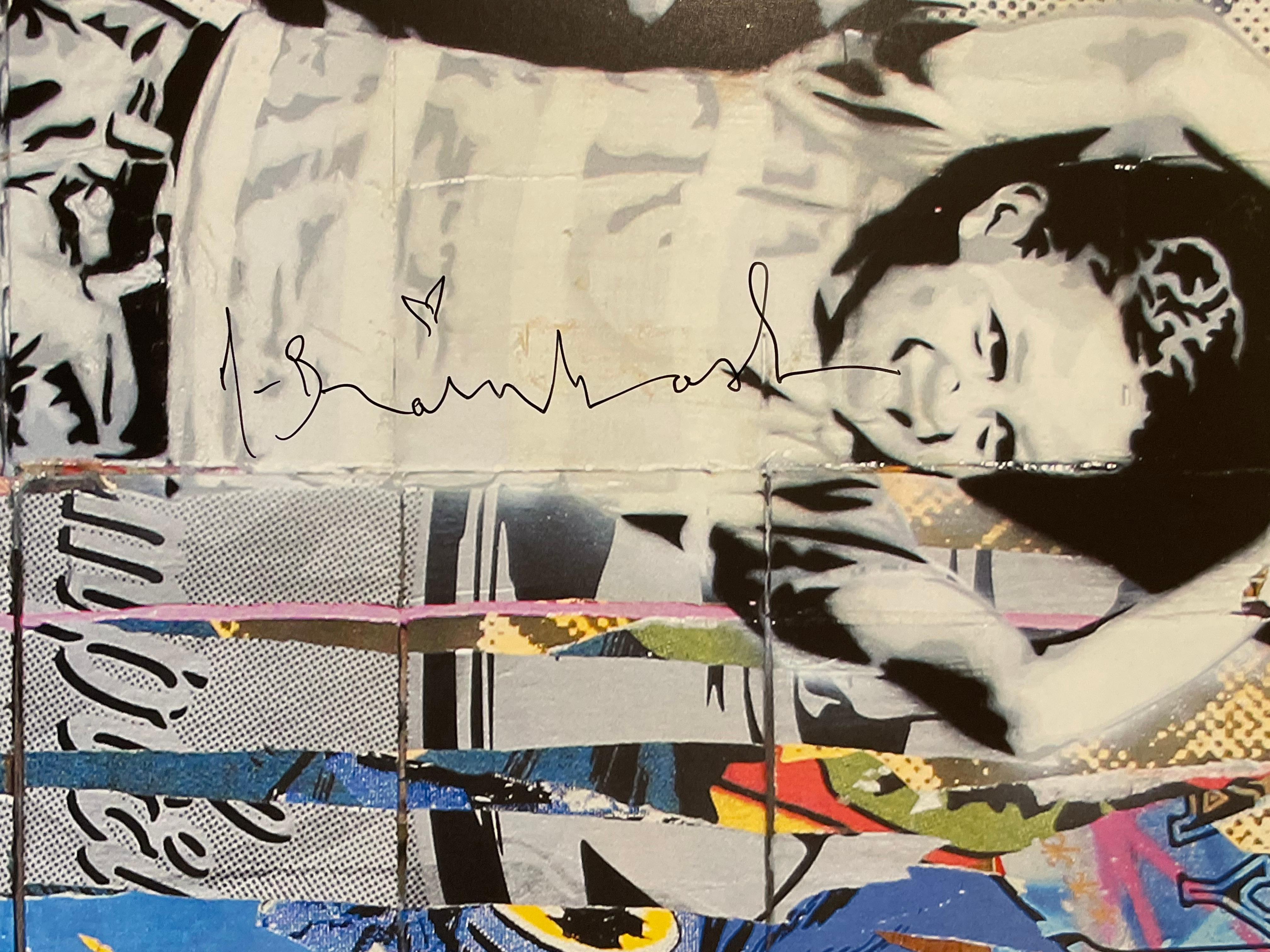 Mr. Brainwash Never Never Give Up Lithograph Hand Signed NYC Icon's Street Show 1