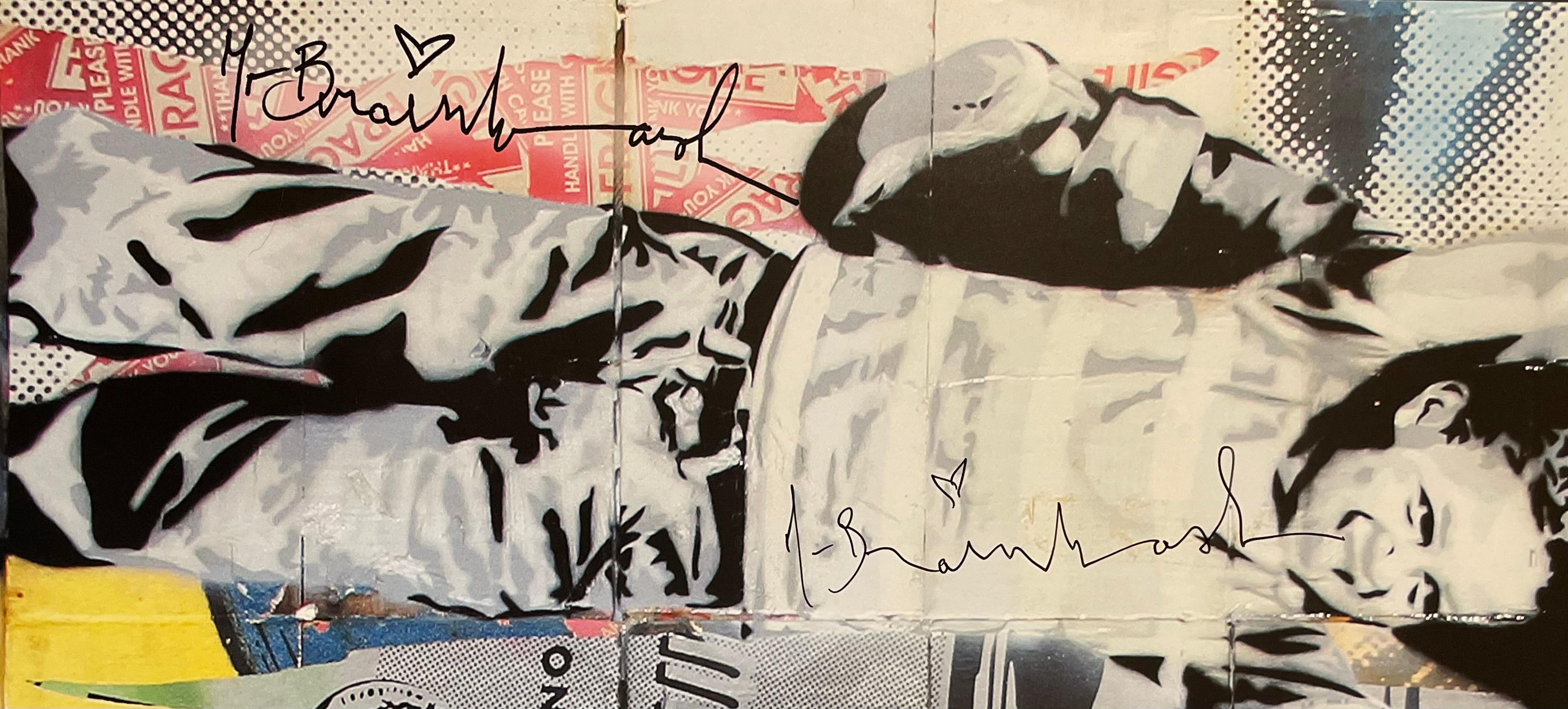 Mr. Brainwash Never Never Give Up Lithograph Hand Signed NYC Icon's Street Show 2