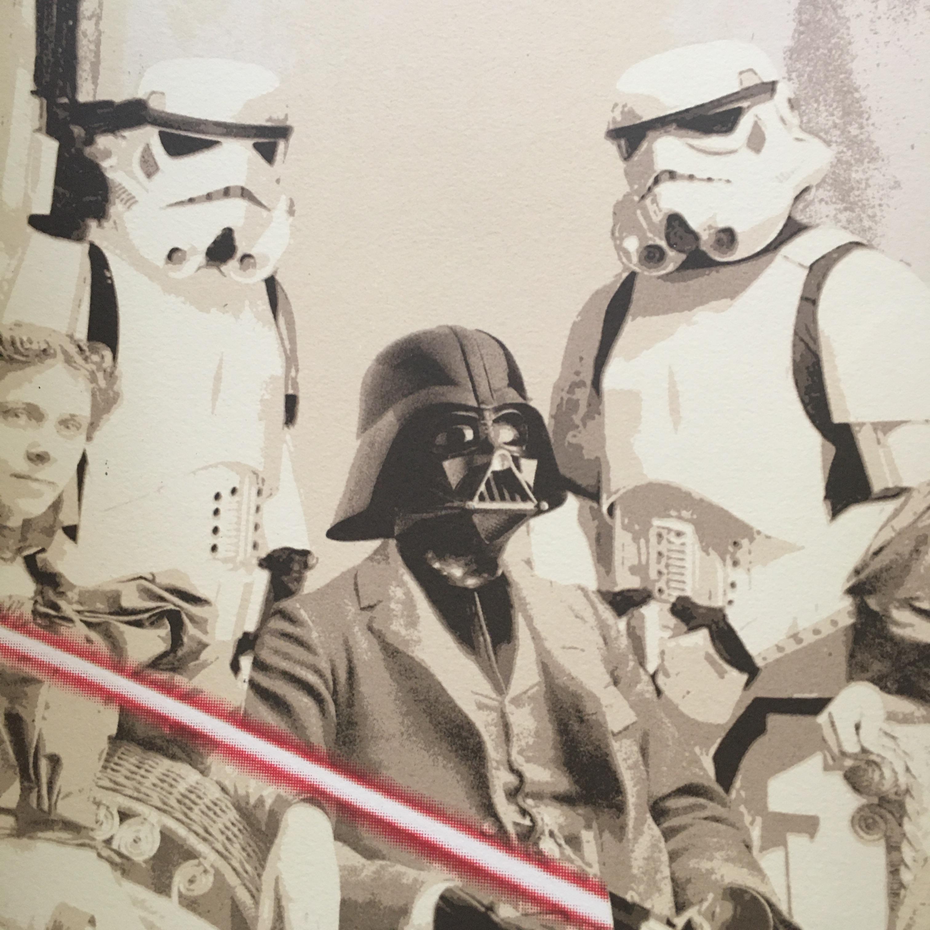 Mr. Brainwash (b. 1966)
Star Wars Reunion, 2008
Screenprint on wove paper
Signed and numbered 62/300 in pencil
Published in connection with the solo exhibition 'Life is Beautiful' in Los Angeles
20in H x  x 28in L  (unframed)
Thierry Guetta, best