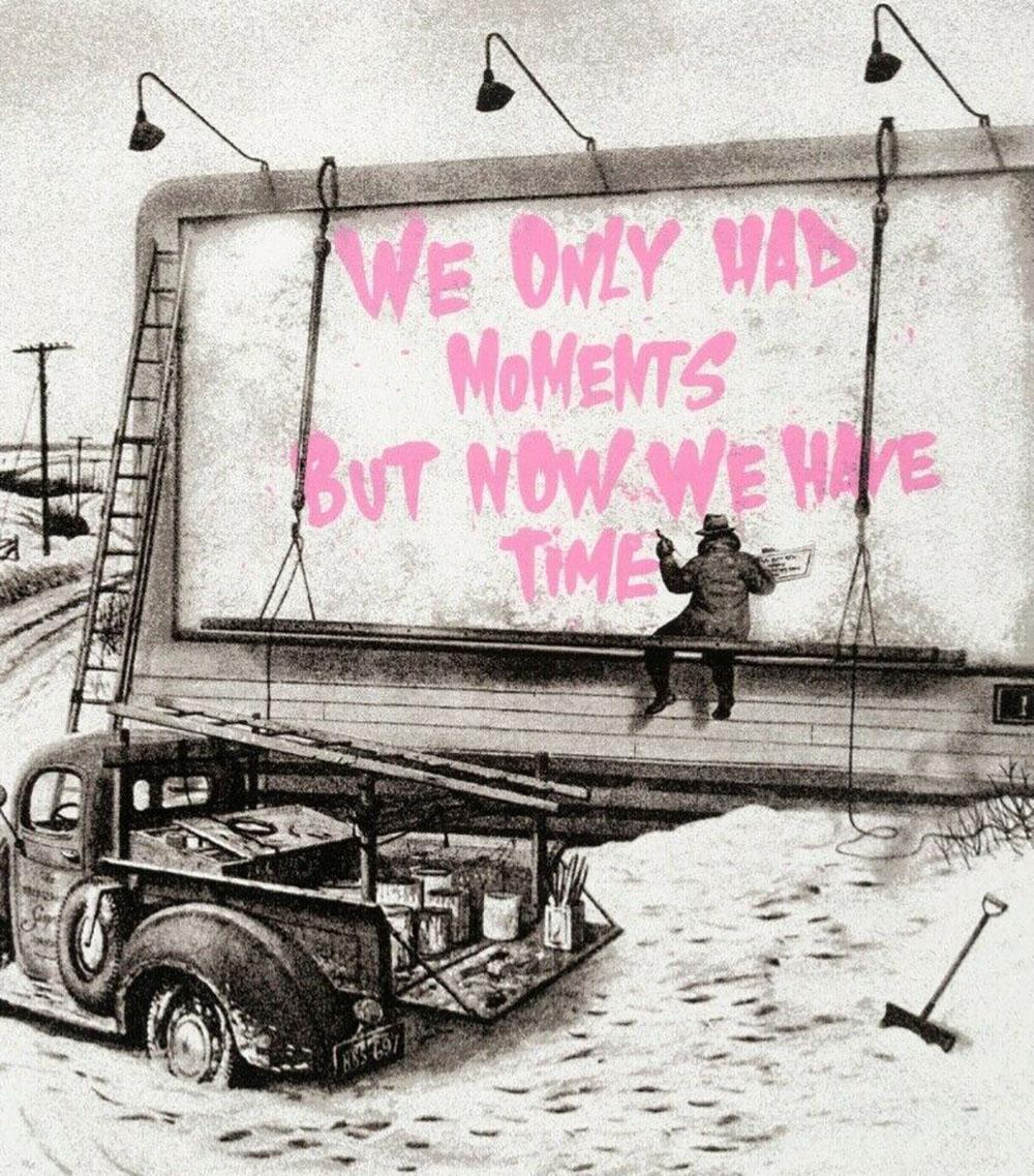 Mr. Brainwash Figurative Print - Now is the Time ("We only had moments now we have time")