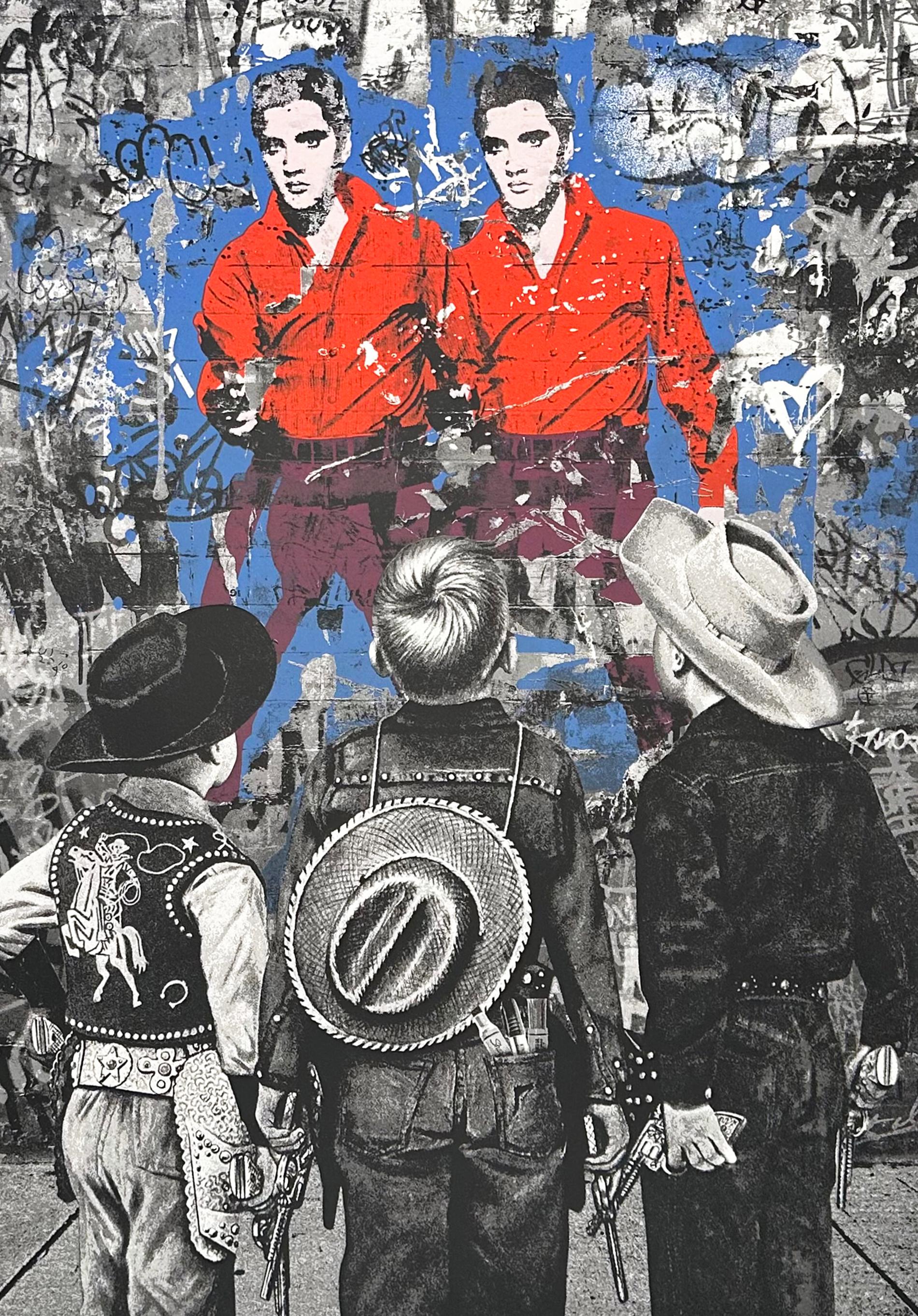 Mr. Brainwash Figurative Print - Playing Cowboy