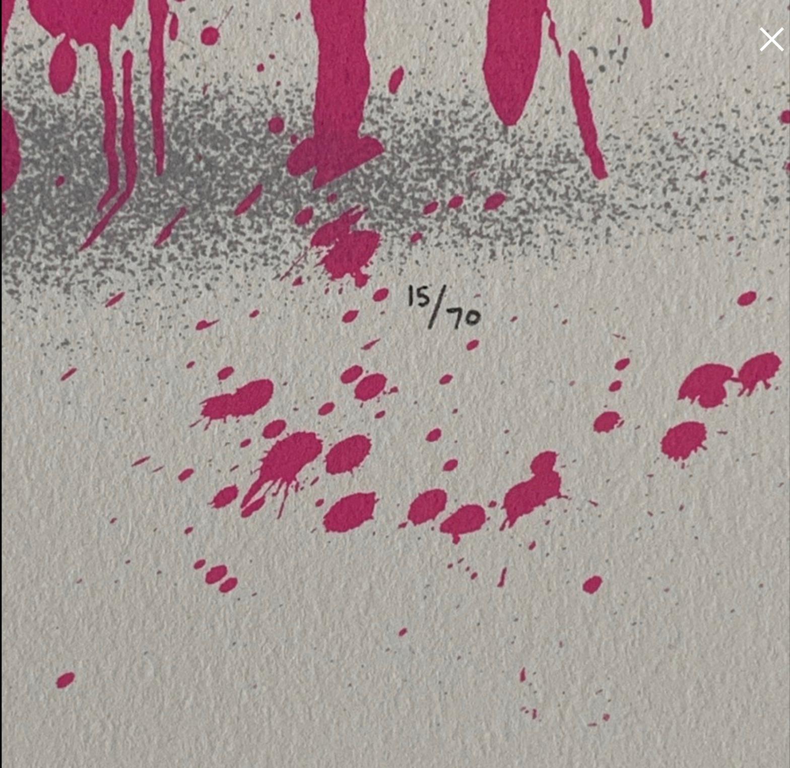 Secret Admirer (Pink) - Abstract Print by Mr. Brainwash