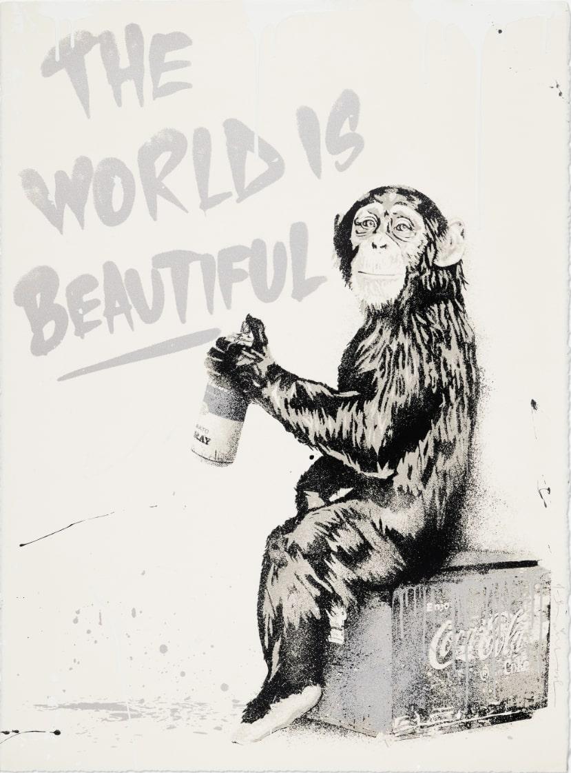 Mr. Brainwash Still-Life Print - The World Is Beautiful (Unique)