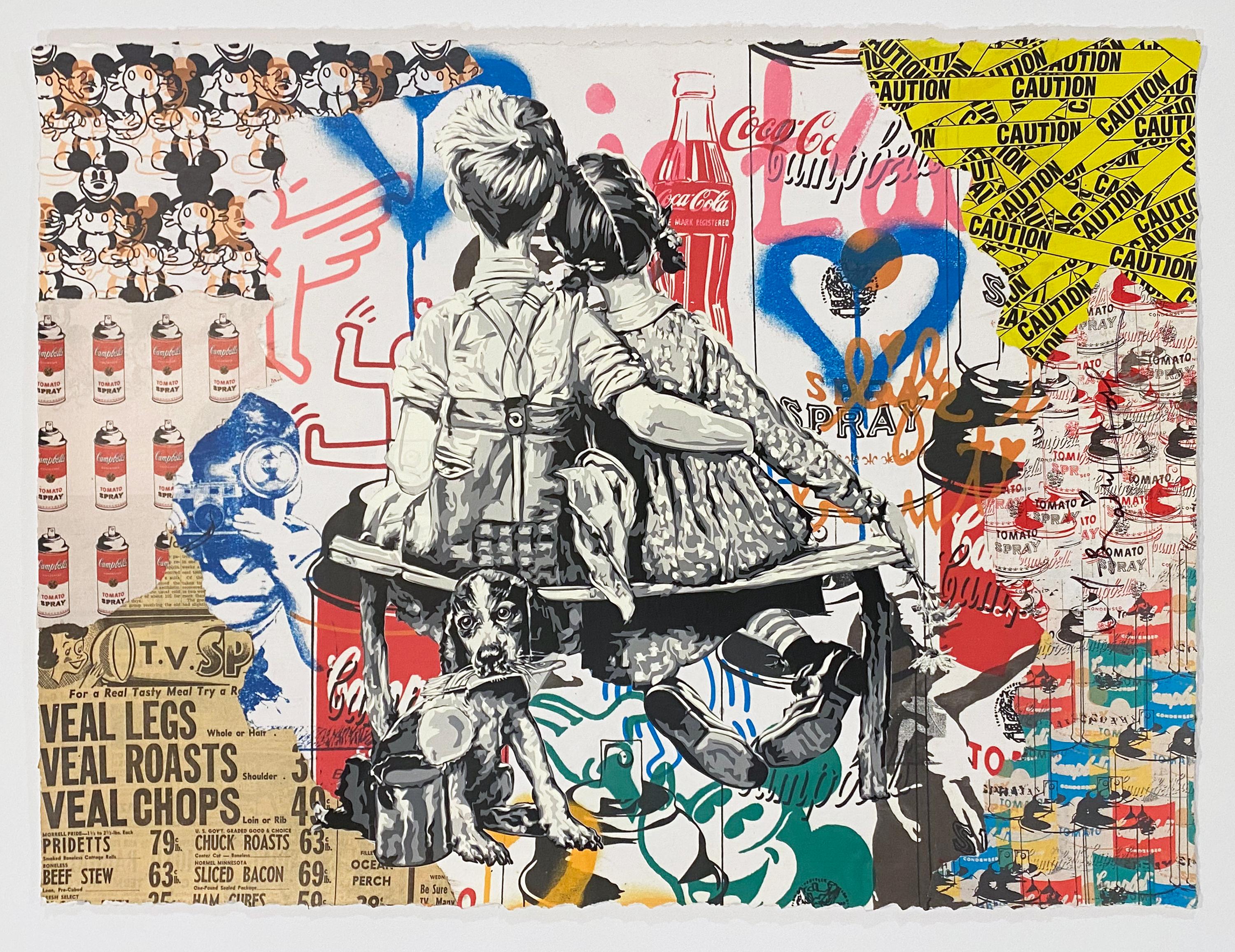 Artist: Mr. Brainwash
Title: Work Well Together
Medium: Unique silkscreen on paper
Date: 2023
Edition: One of a kind
Frame Size: 29