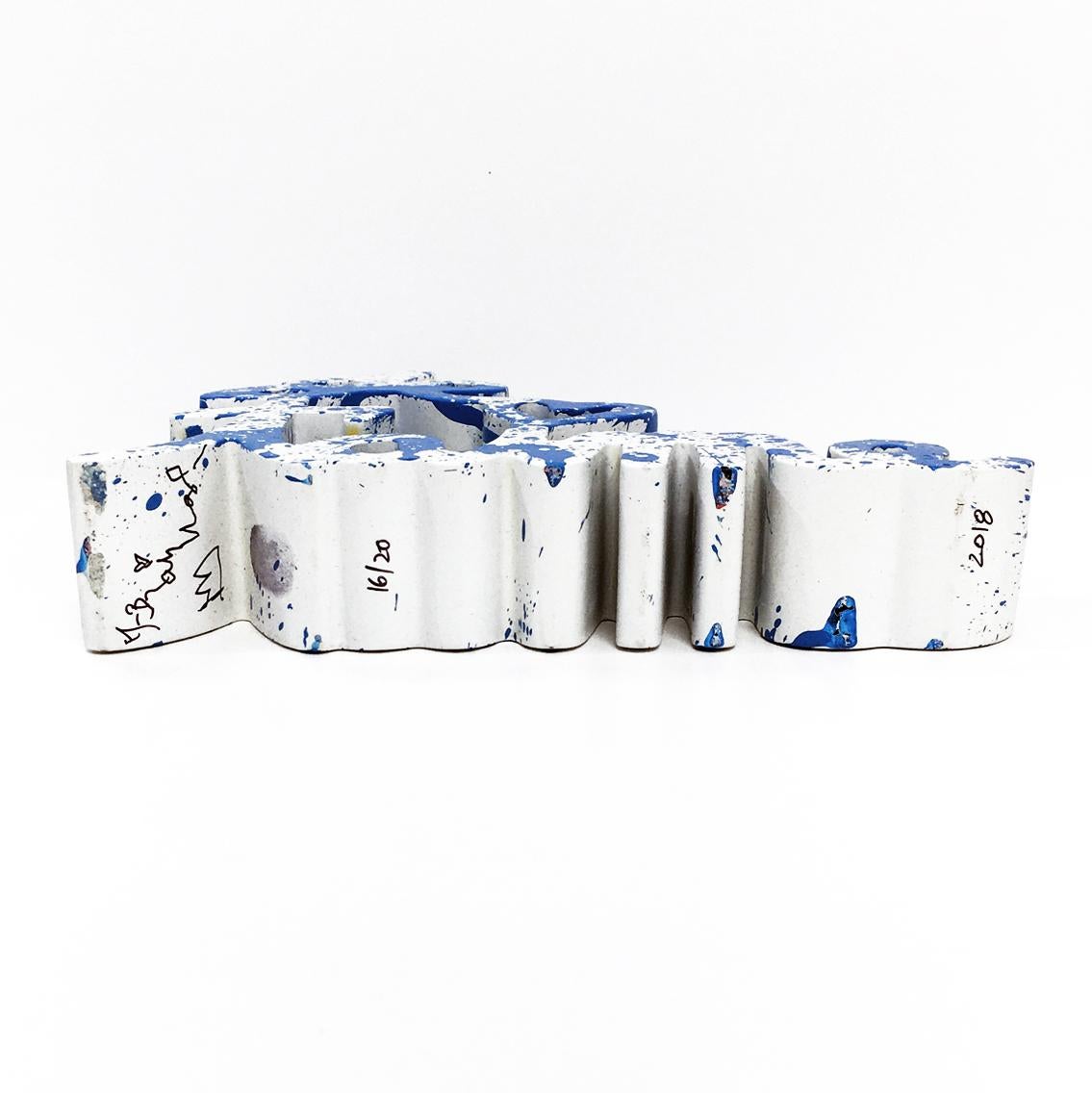 JE T'AIME - BLUE SPLASH (SCULPTURE) - Street Art Sculpture by Mr. Brainwash