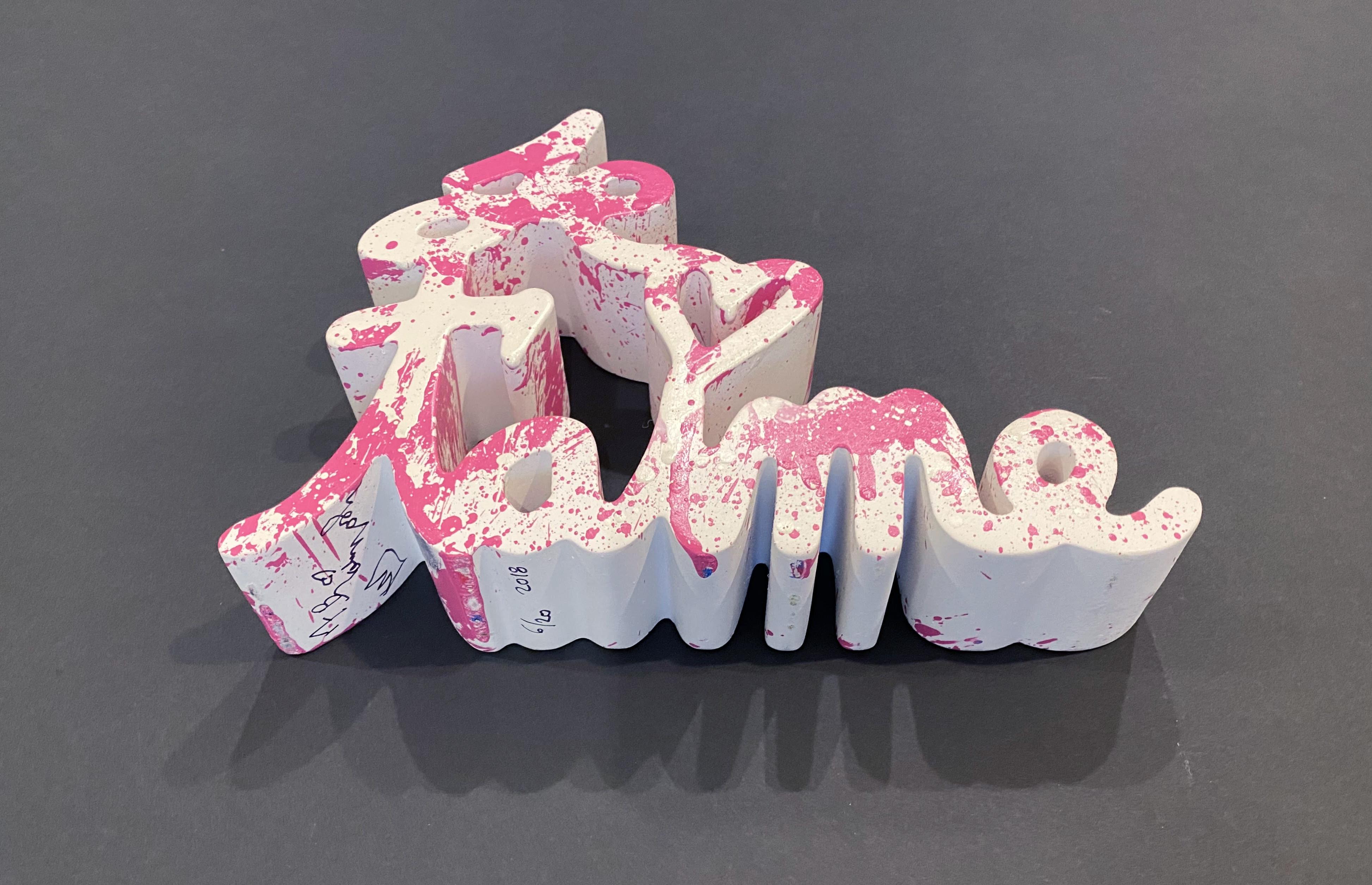 Je t'aime - Pink Splash - Pop Art Sculpture by Mr. Brainwash