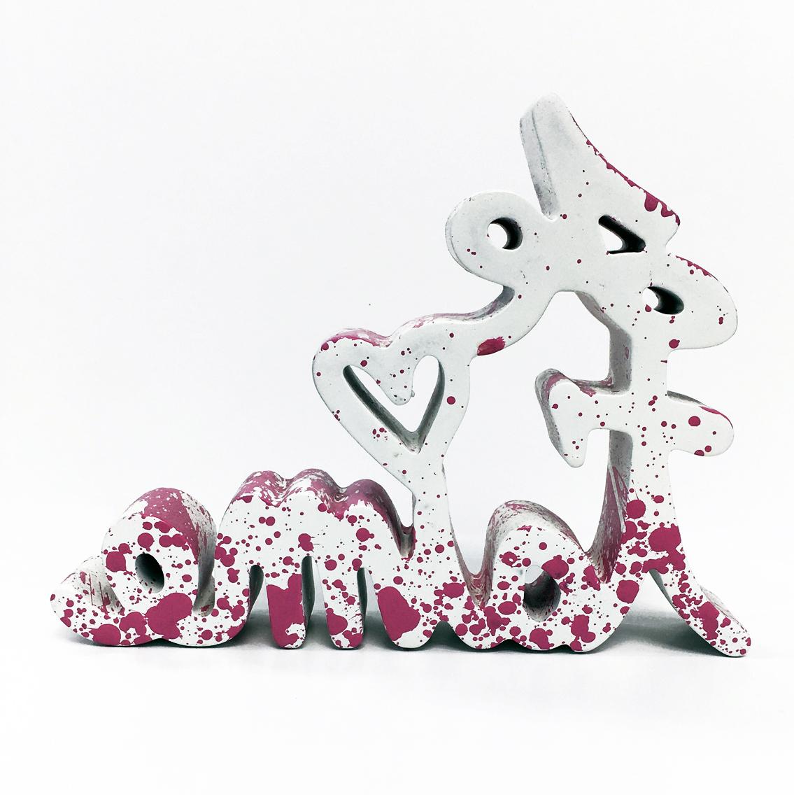 JE T'AIME - PINK SPLASH (SCULPTURE) - Sculpture by Mr. Brainwash