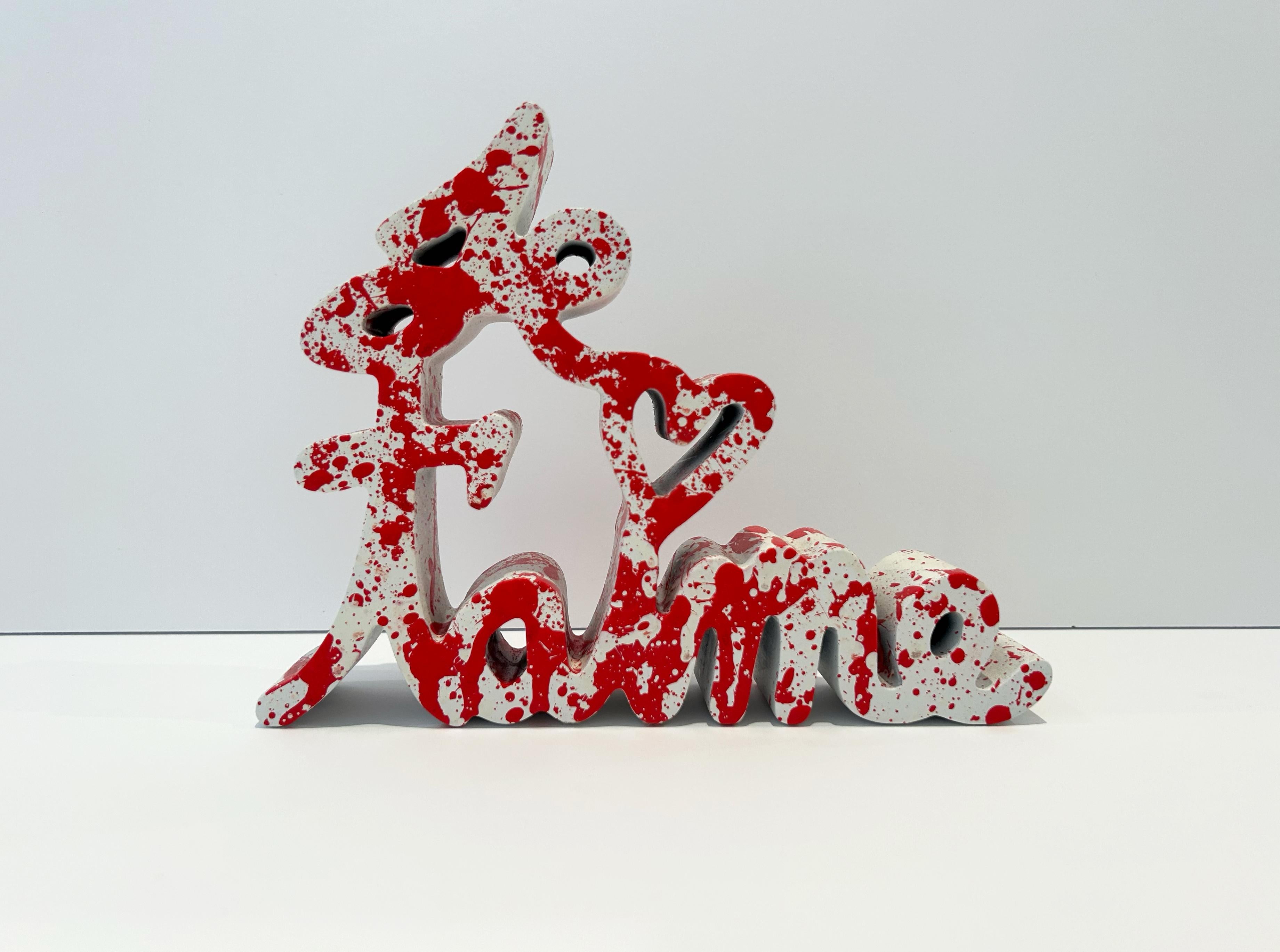 Je t'aime (Red Splash) - Street Art Sculpture by Mr. Brainwash
