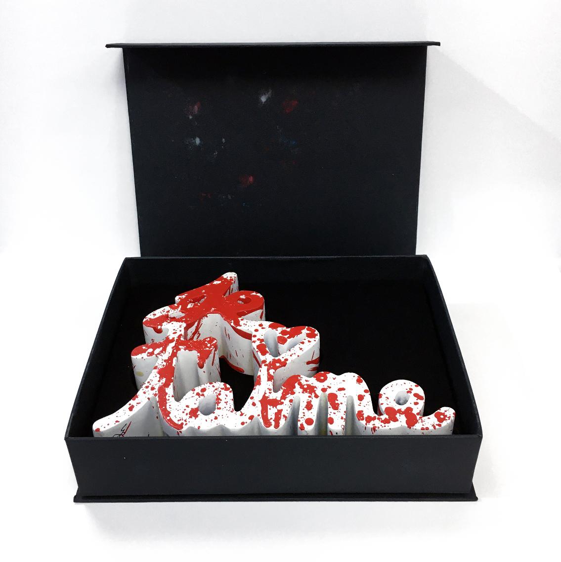JE T'AIME - RED SPLASH (SCULTURA) - Abstract Sculpture Grigio di Mr. Brainwash
