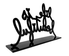 Life is Beautiful (Black), rare sculpture en métal signée