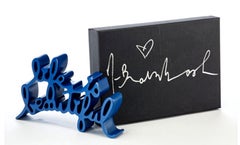 Life is Beautiful (Blue) Signed Sculpture in Bespoke signed box