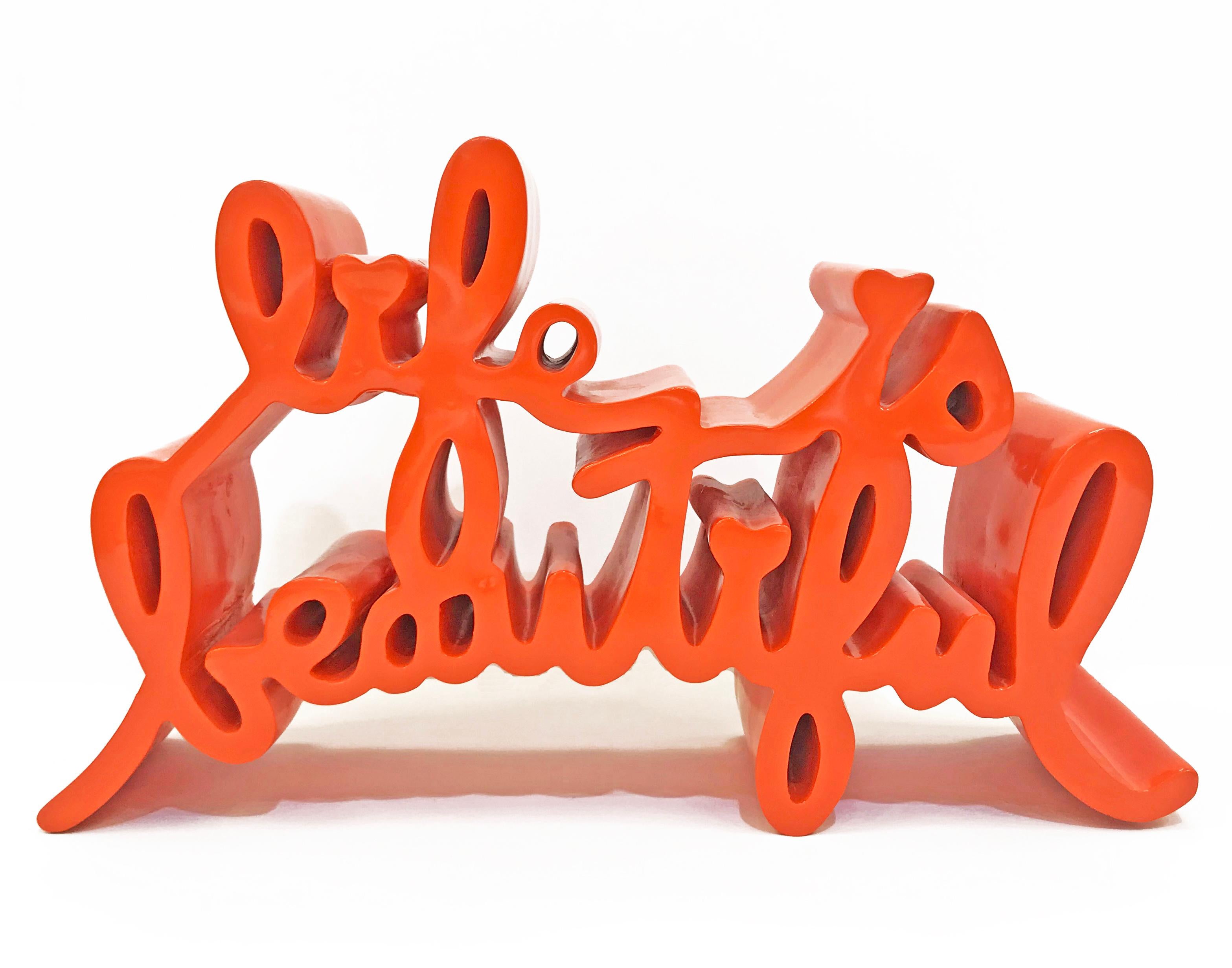 LIFE IS BEAUTIFUL (LARGE ORANGE SCULPTURE)