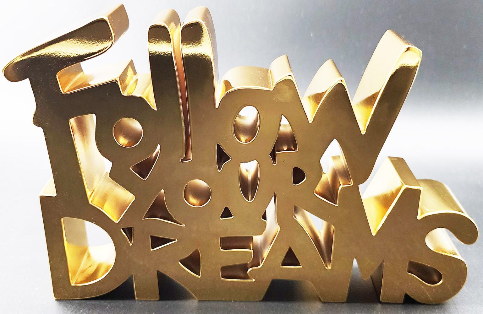 MR. BRAINWASH 'FOLLOW YOUR DREAMS -GOLD' 2023 - Sculpture by Mr. Brainwash