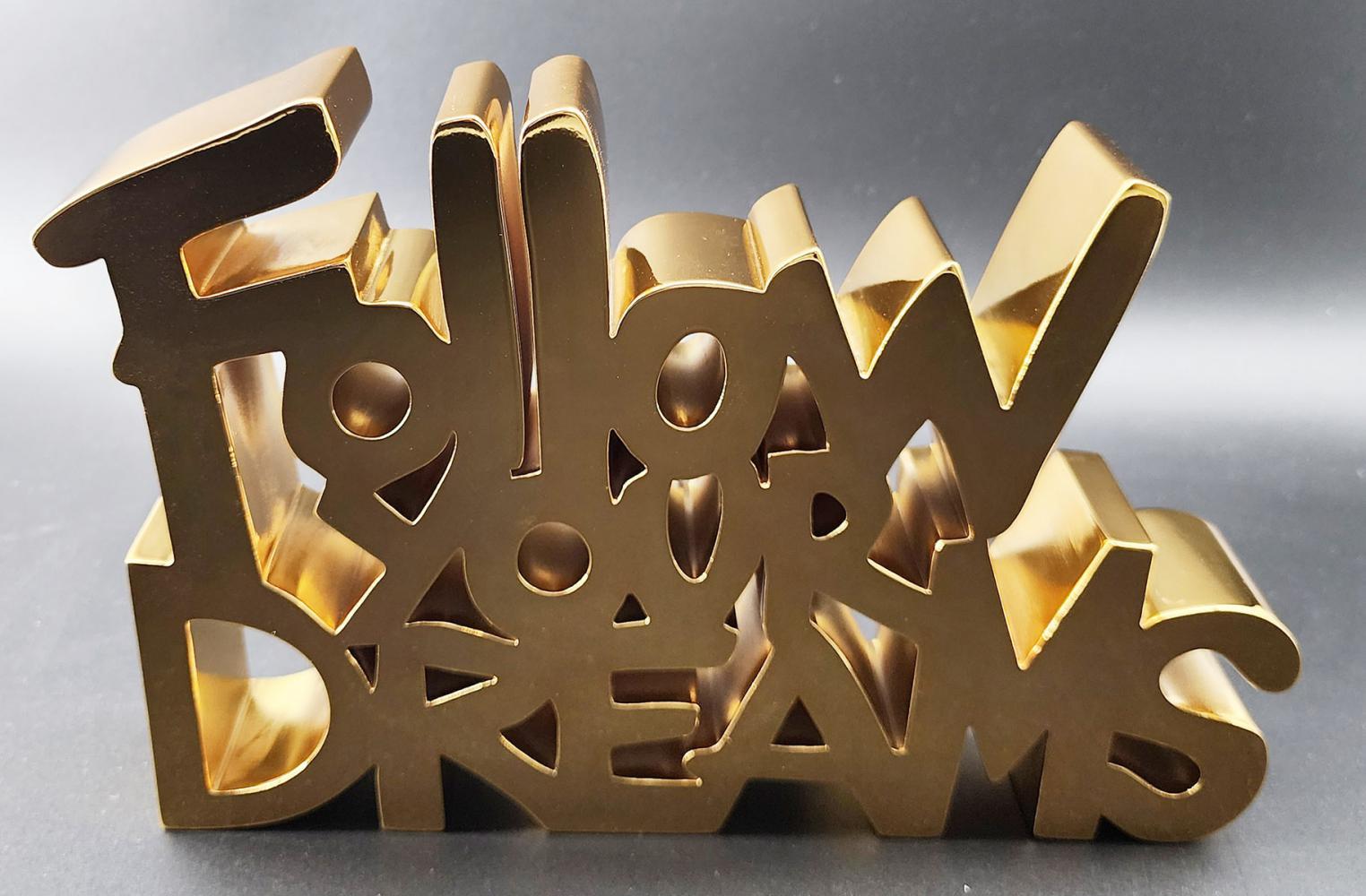 MR. BRAINWASH 'FOLLOW YOUR DREAMS -GOLD' 2023 - Pop Art Sculpture by Mr. Brainwash
