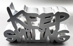 MR. BRAINWASH 'KEEP SMILING - CHROME/SILVER' 2023