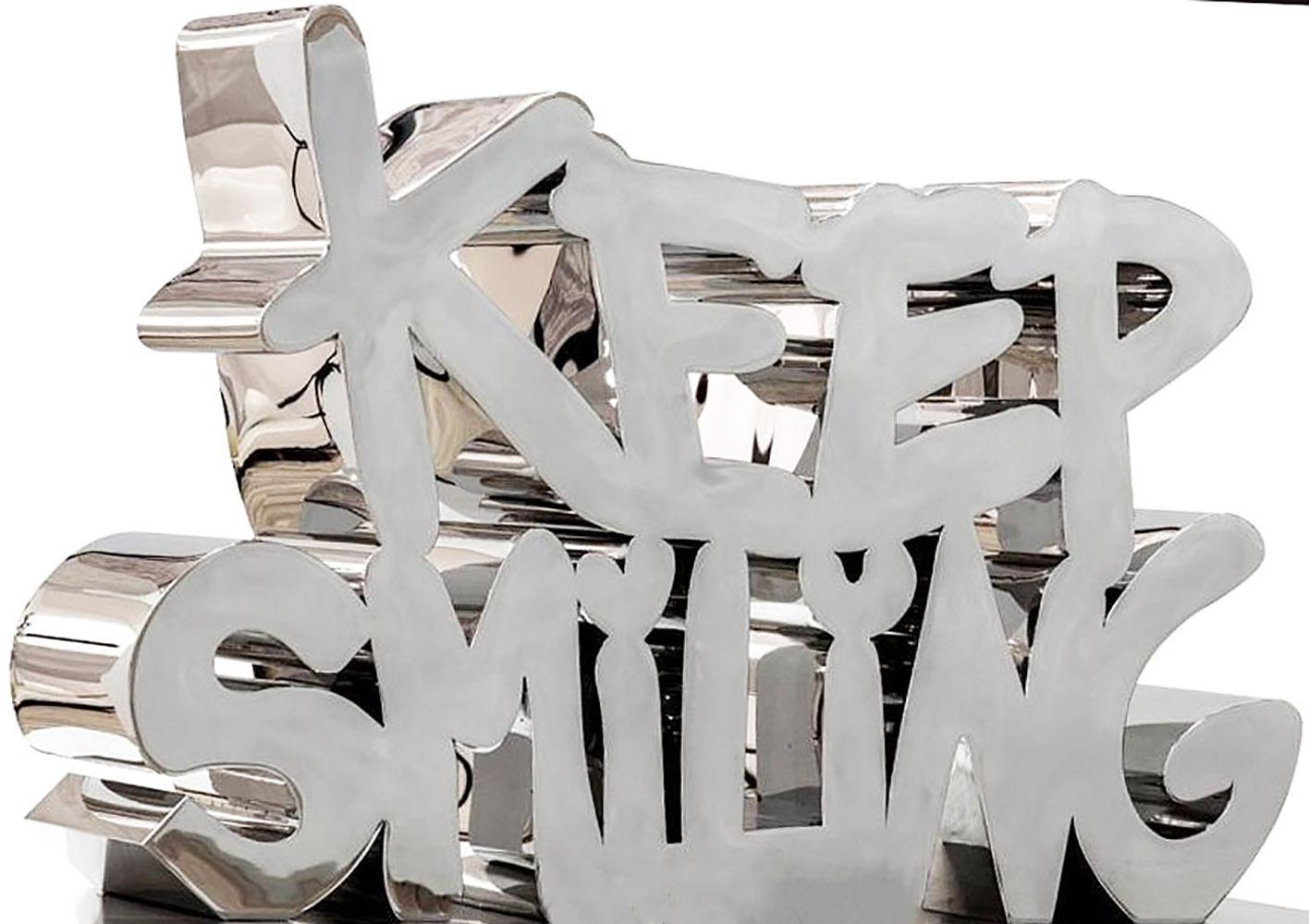 MR. BRAINWASH 'KEEP SMILING - CHROME/SILVER' 2023