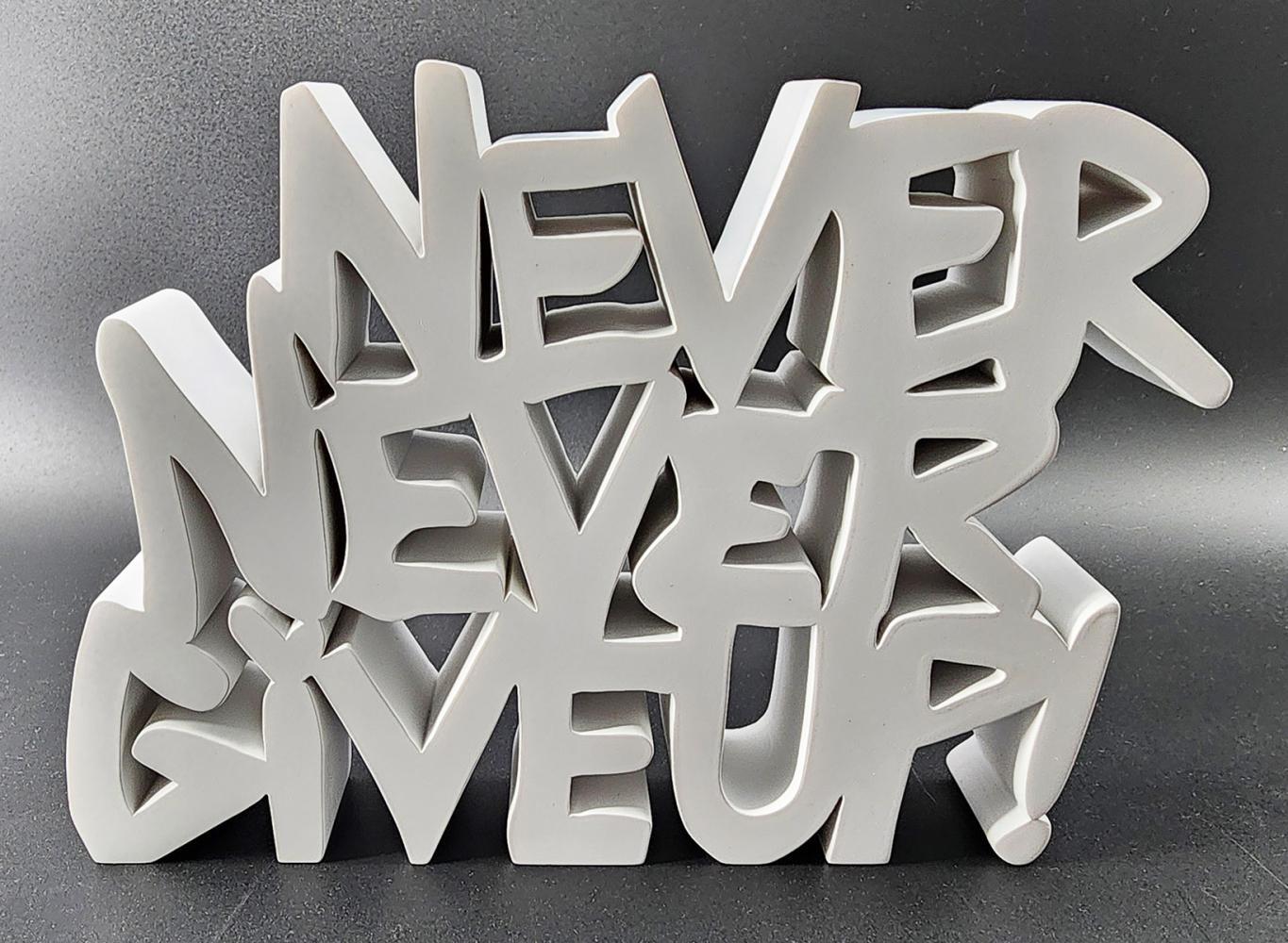 Artist: Mr. Brainwash
Title: Never Never Giveup - White
Medium: Painted Resin Edition Sculpture in padded box.
Size: 7.25 x 11 x 1.5 in.
Edition: 14/18
Signed, numbered, dated and thumb-printed by the artist.
Condition: In mint condition

For more