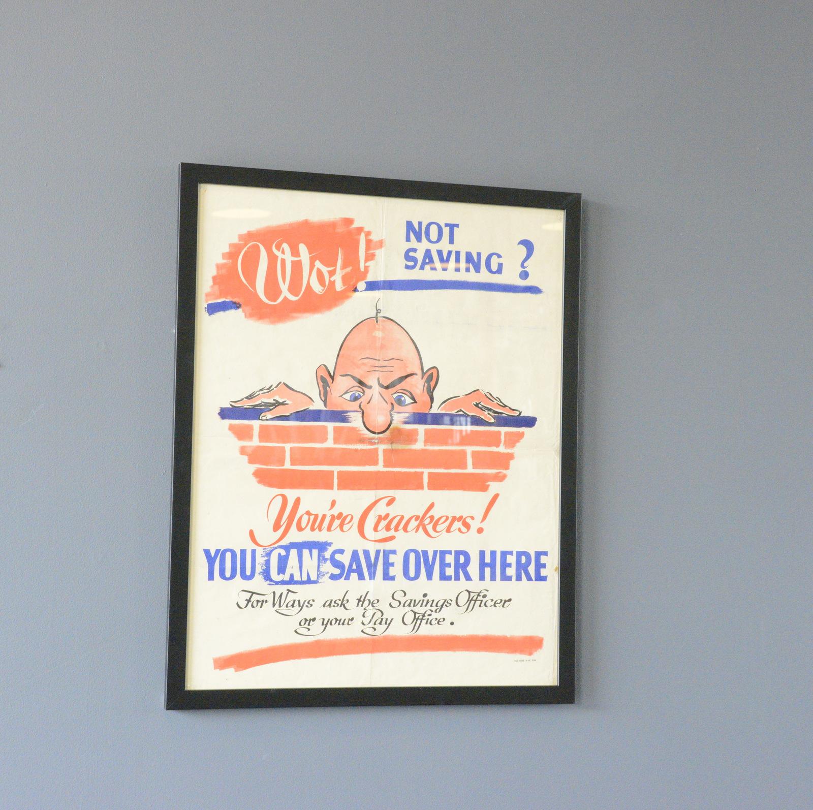 English Mr Chad WW2 National Savings Poster Circa 1940s For Sale
