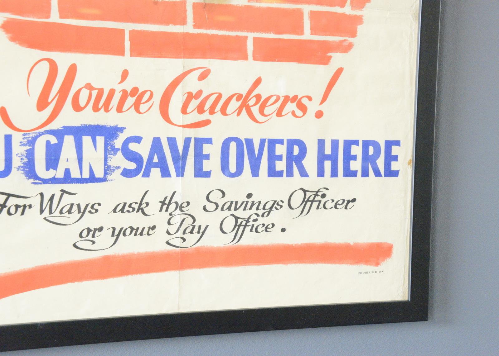 Mid-20th Century Mr Chad WW2 National Savings Poster Circa 1940s For Sale