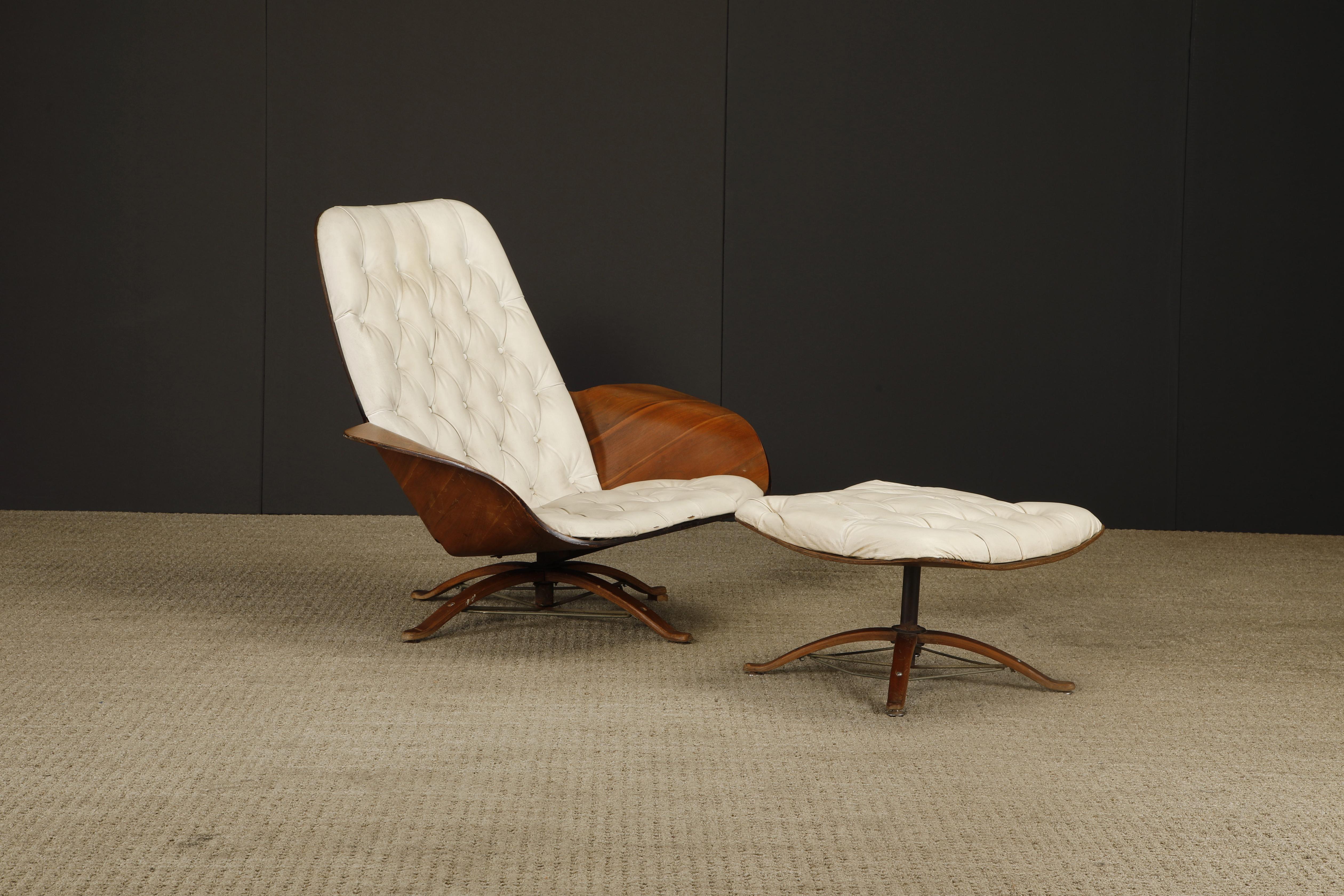 Mid-Century Modern 'Mr Chair' and Ottoman by George Mulhauser for Plycraft, 1960s For Sale