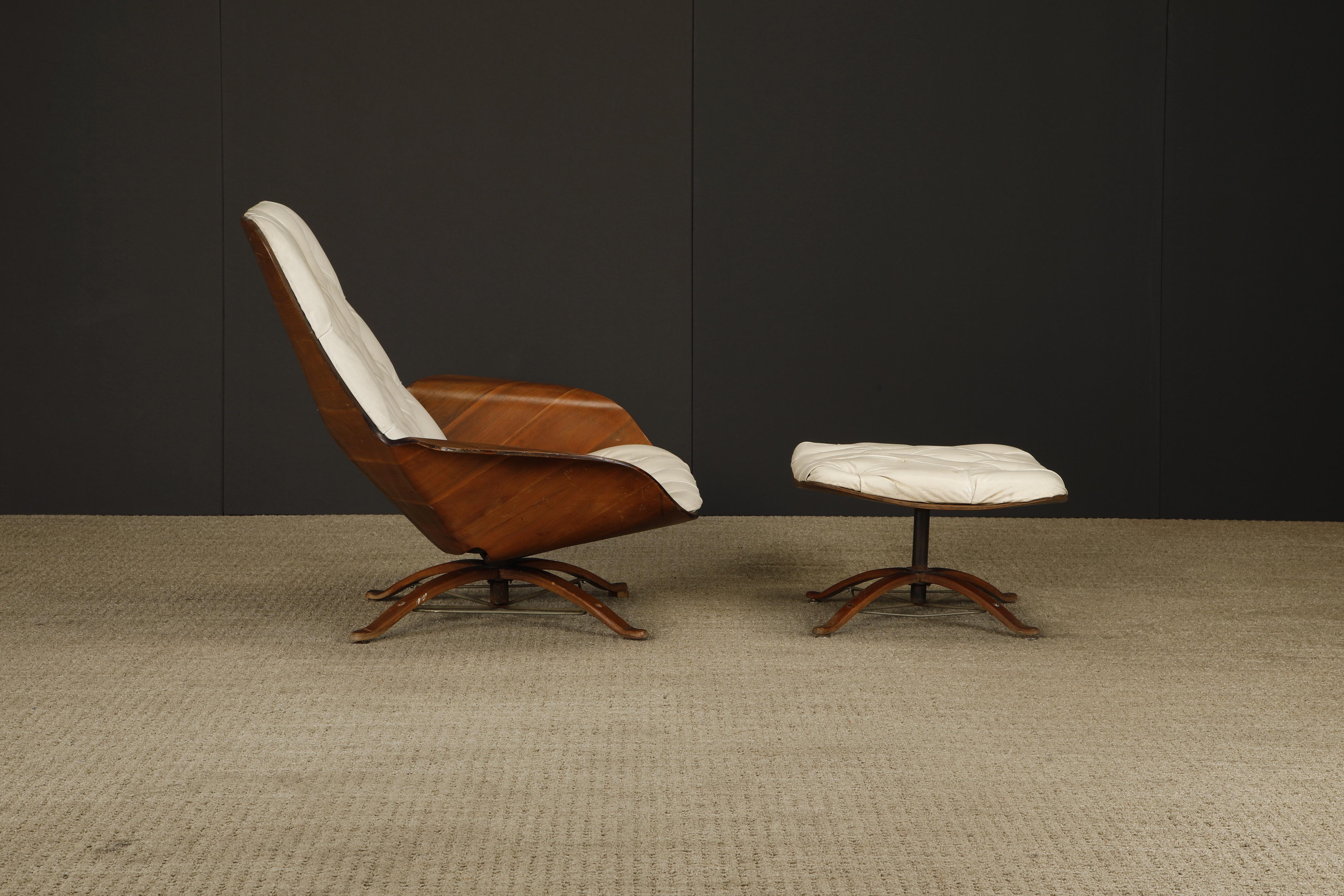 'Mr Chair' and Ottoman by George Mulhauser for Plycraft, 1960s In Fair Condition For Sale In Los Angeles, CA