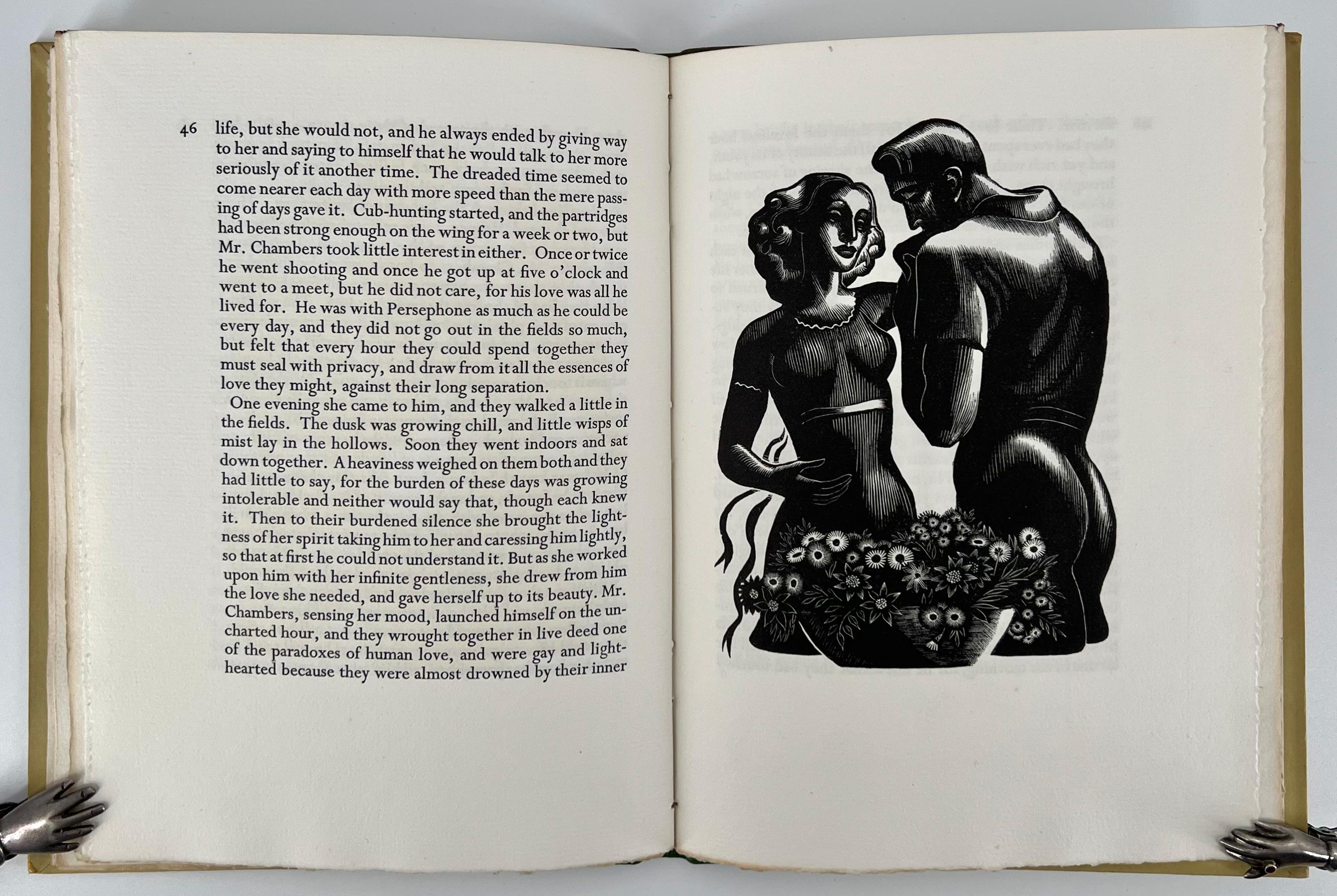 Gold Leaf Mr. Chambers and Persephone by Christopher Whittled – Golden Cockerel Press For Sale