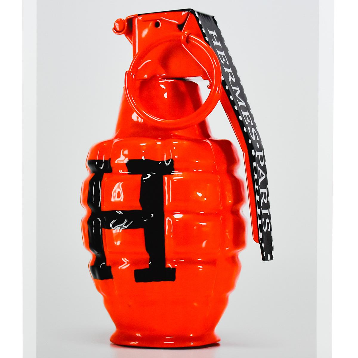 Designer Orange Art Grenade (Printers Proof Print) For Sale 3