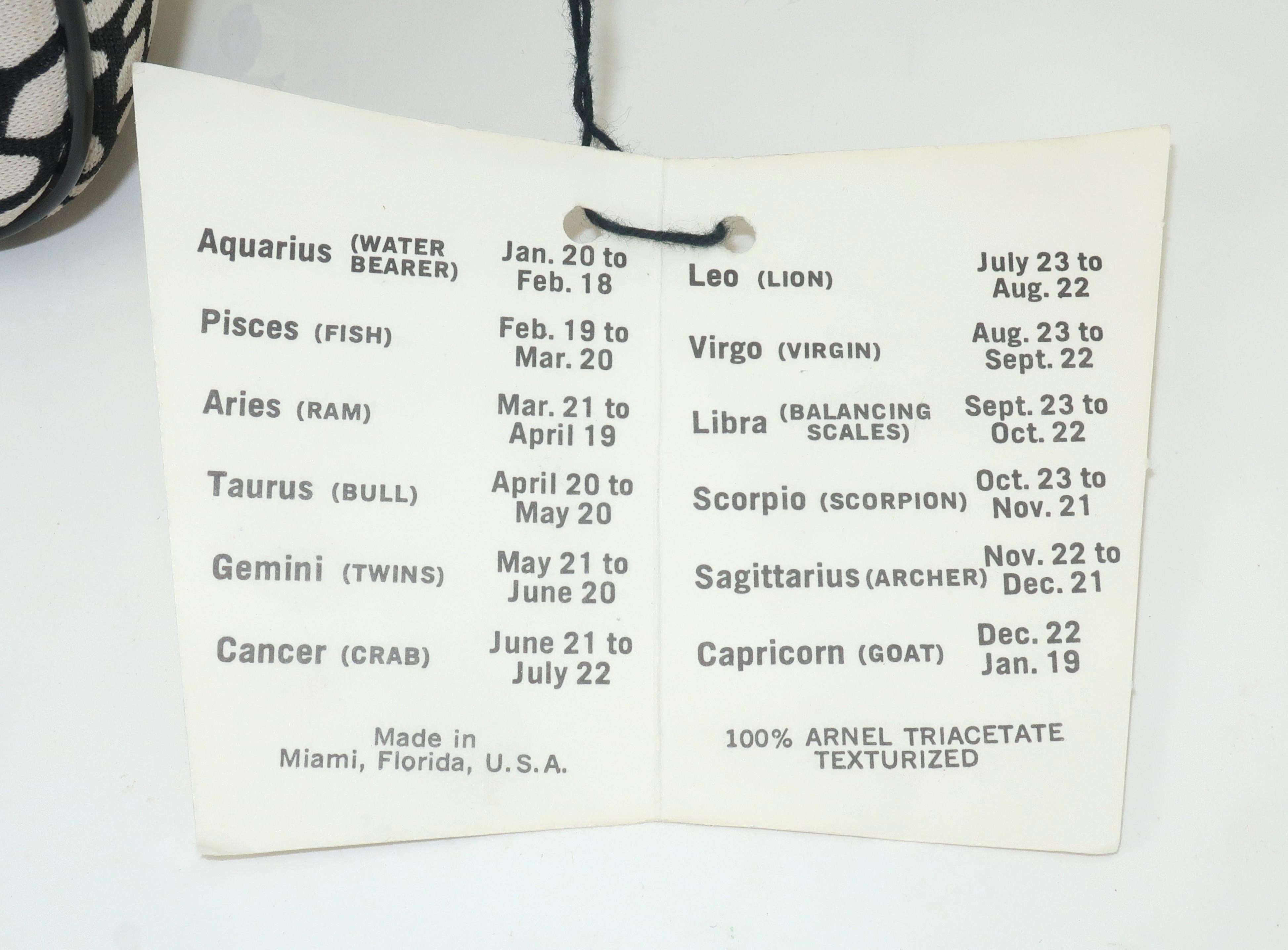 Mr. Dino for Lou Taylor Libra Zodiac Print Handbag, 1960's For Sale 9
