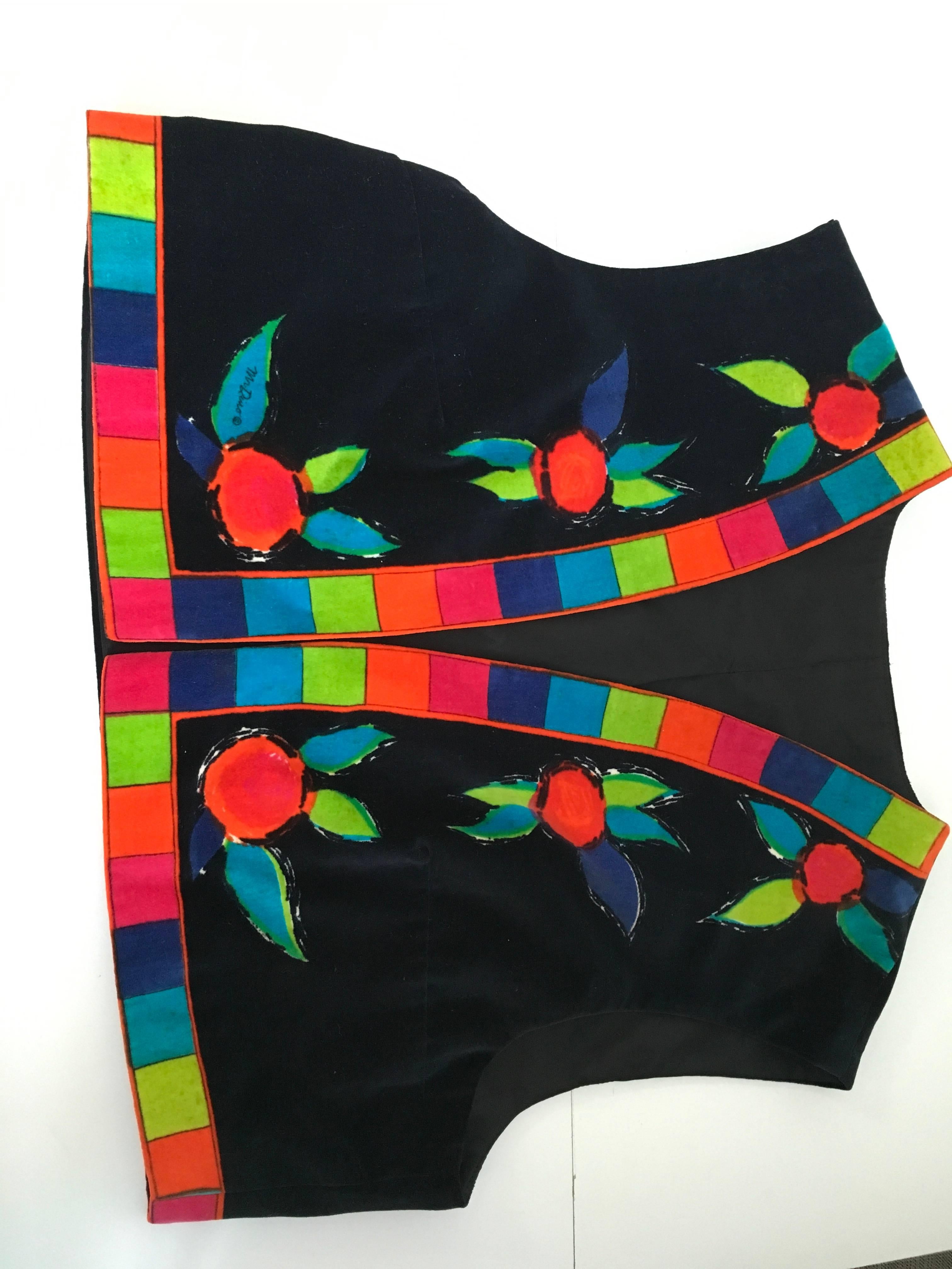 Mr. Dino Velvet Geometric and Floral Vest  For Sale 2