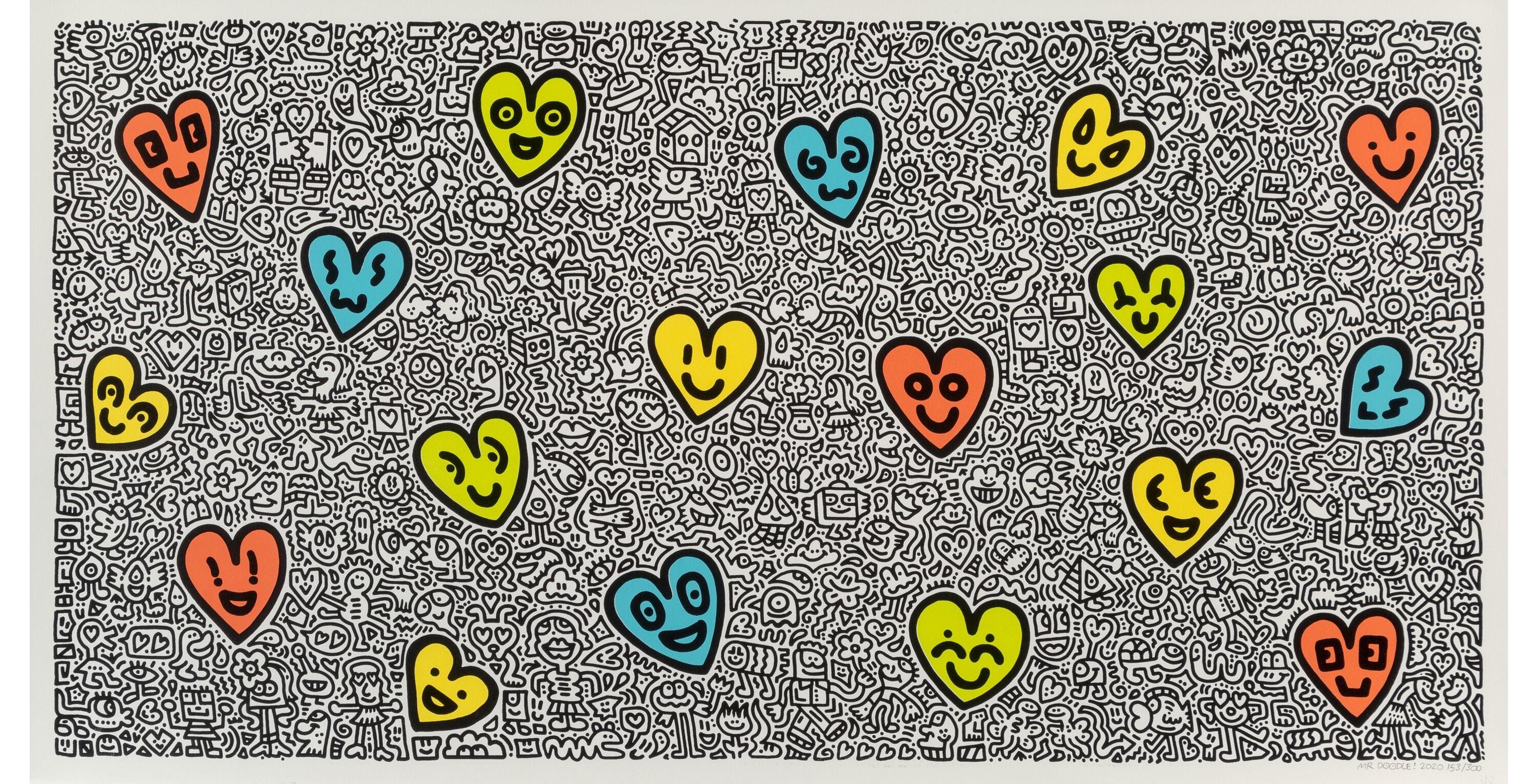 Signierter und nummerierter Siebdruck „Heartland“ – Print von Mr. Doodle