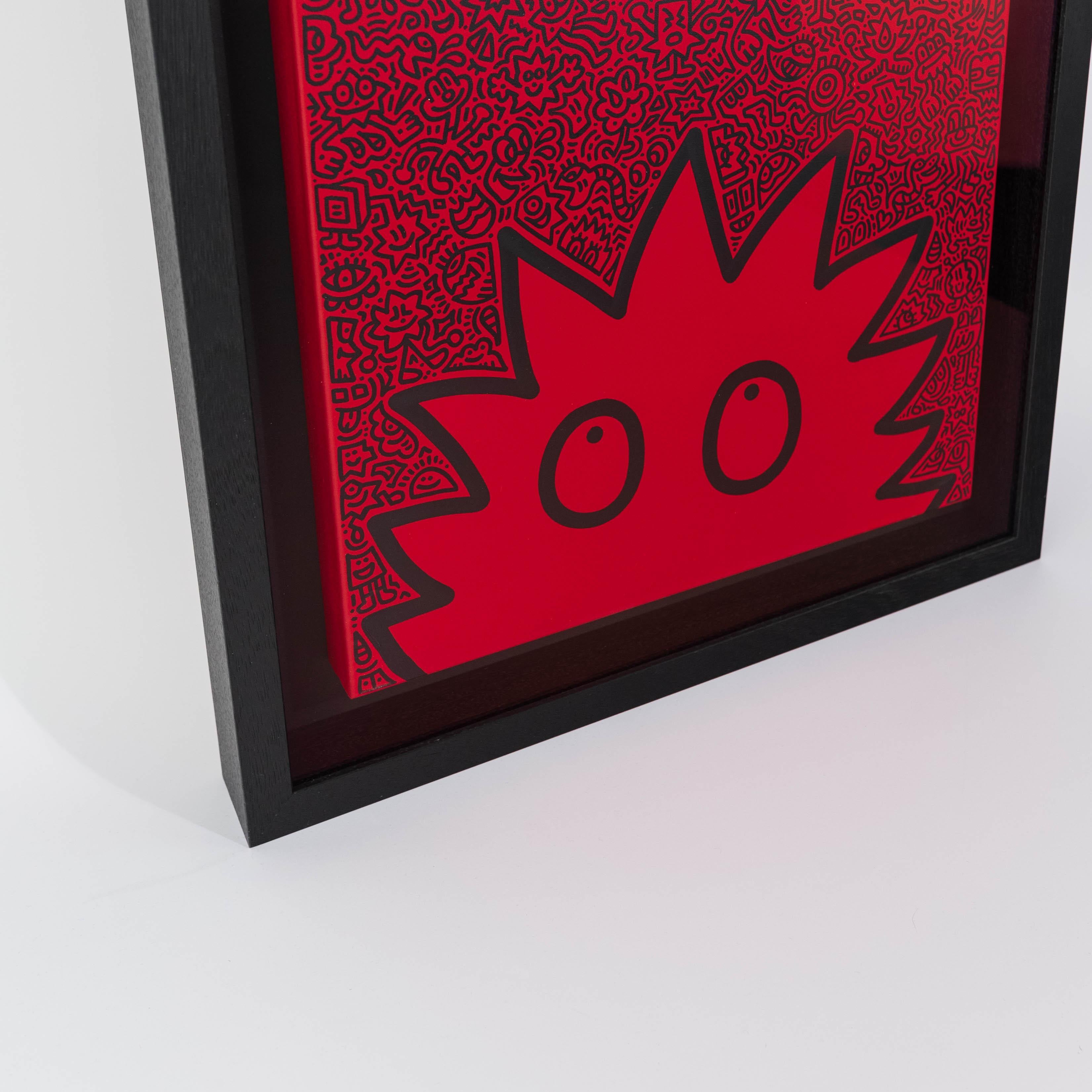 Spikey Look  Einzigartiges abstraktes signiertes, gerahmtes, signiertes Kunstwerk – Painting von Mr Doodle