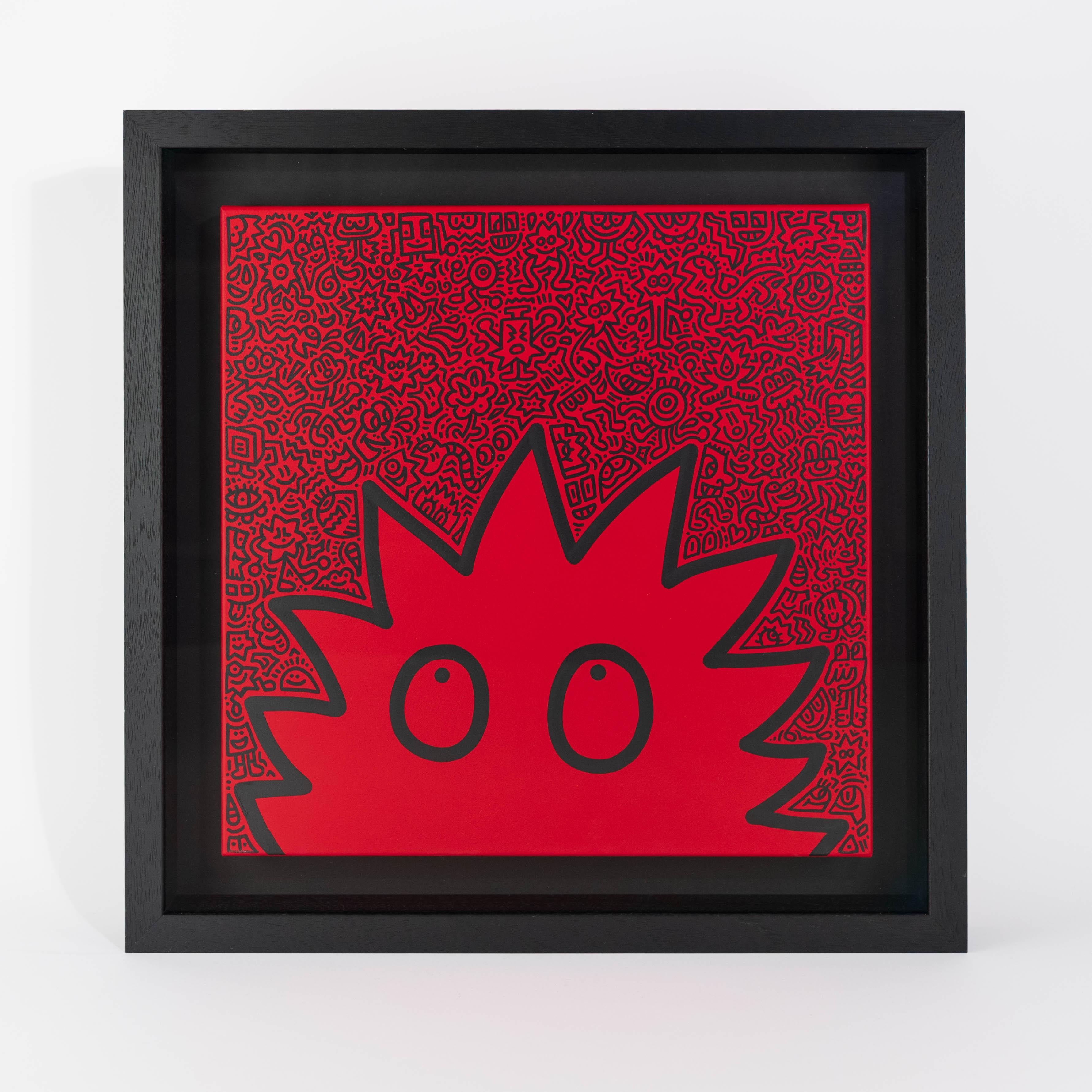 Mr Doodle Abstract Painting – Spikey Look  Einzigartiges abstraktes signiertes, gerahmtes, signiertes Kunstwerk