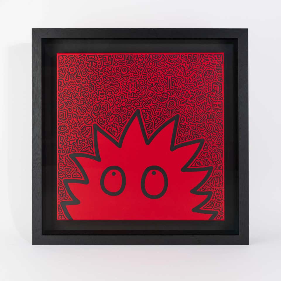 Spikey Look Unique painting abstract signed artwork framed