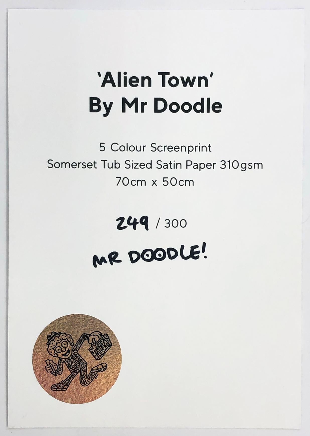 ALIEN TOWN – Print von Mr Doodle