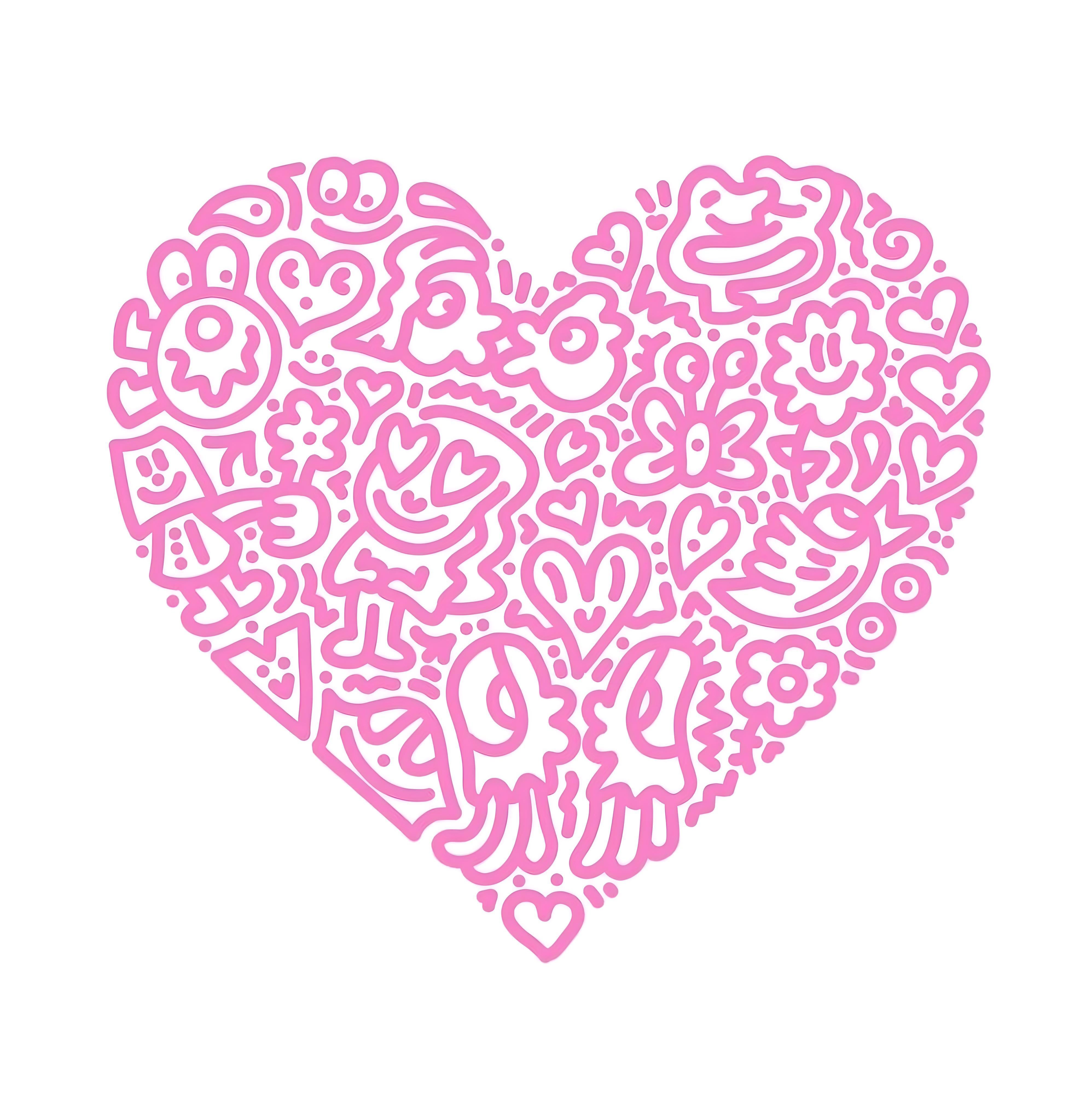 Mr Doodle Figurative Print - Jellyfish Passion (pink)