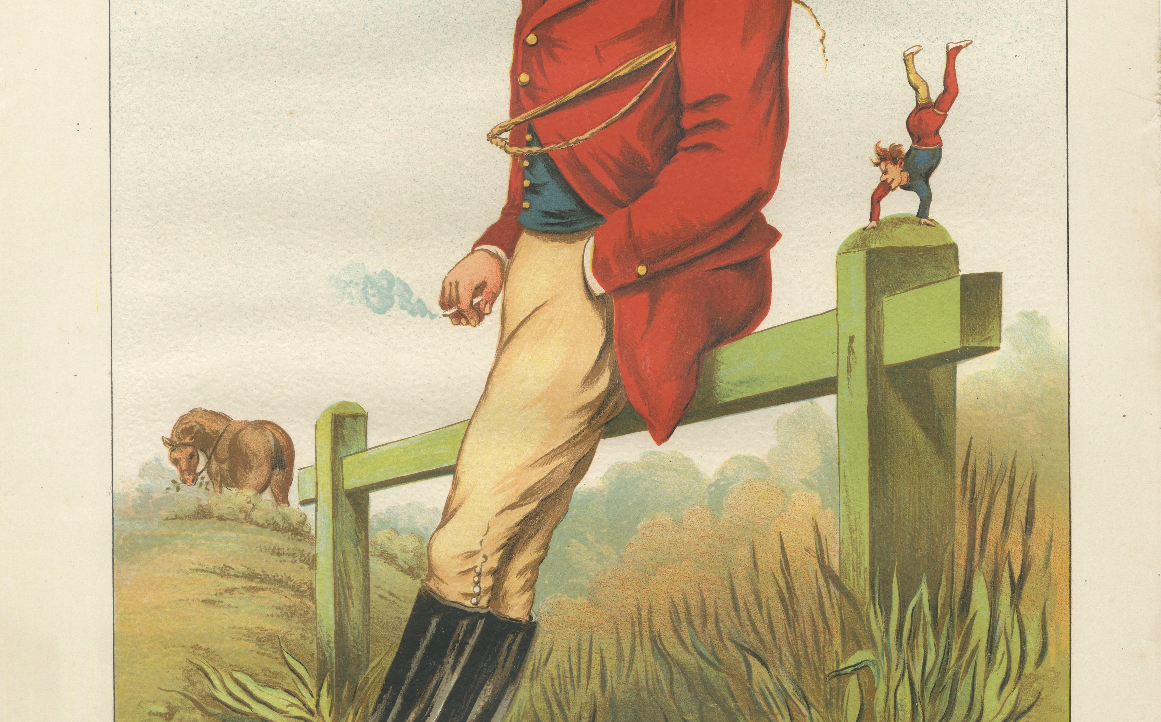 Mr G. Hugue, French Equestrian Satirical Chromolithograph, Album Comique, 1885