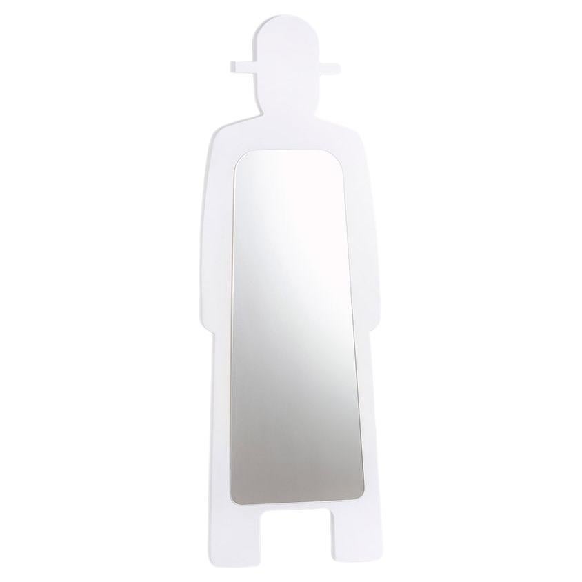 M. Giò Specchio Miroir lumineux blanc laiteux de Giò Colonna Romano en vente