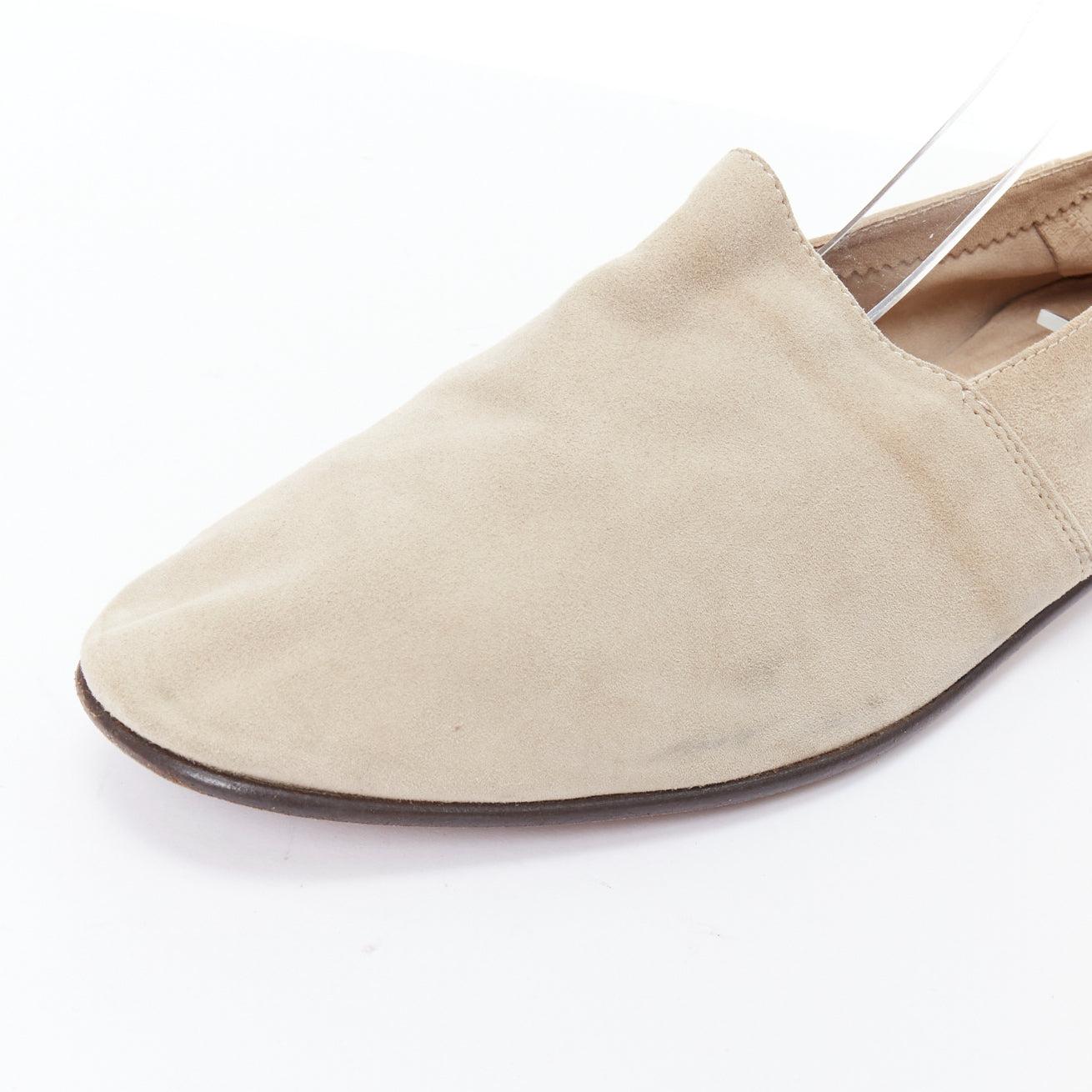 MR HARE scarpe slip on in pelle scamosciata morbida color kaki US8 EU42 in vendita 2