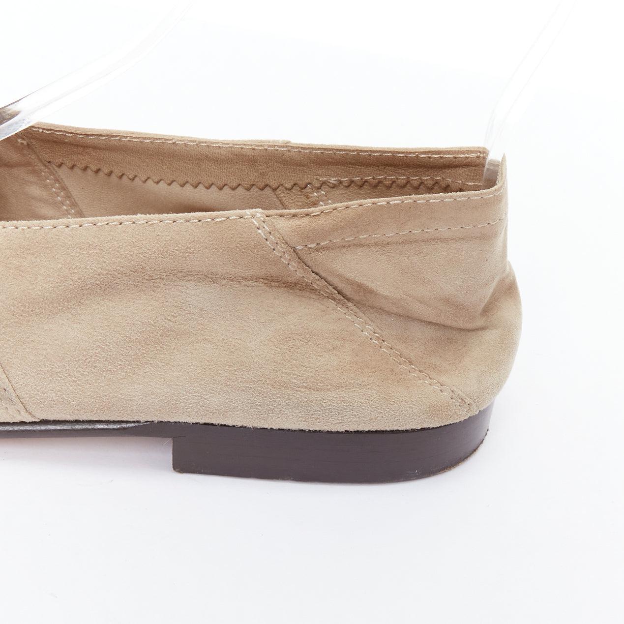 MR HARE scarpe slip on in pelle scamosciata morbida color kaki US8 EU42 in vendita 3
